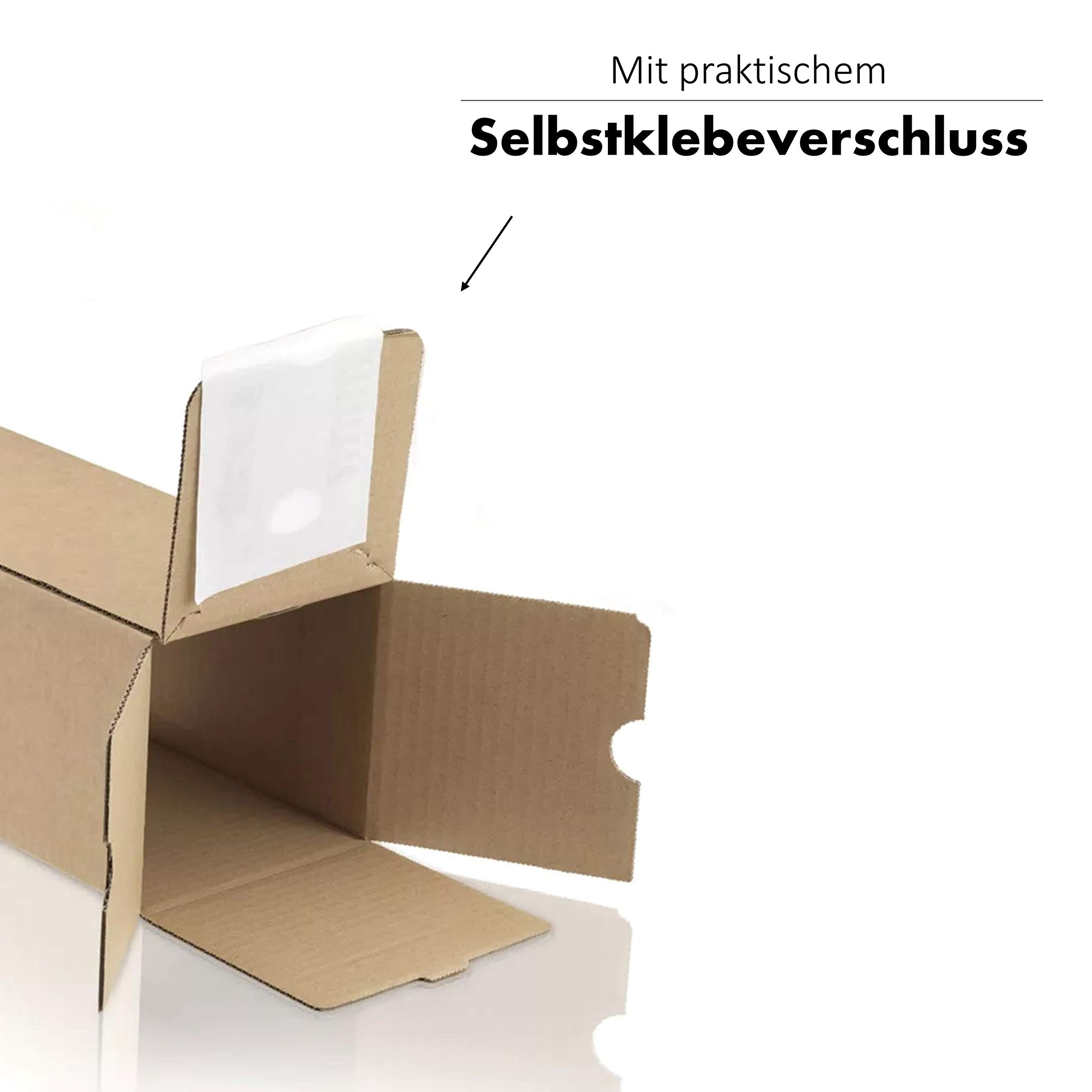 100 Stück Versandhülsen 500 x 105 x 105 mm selbstklebend braun (QP3) - Versandkarton für Poster lang & eckig - Karton Verpackung Versandhülse für Sonnenschirm, Teppich & Rohre