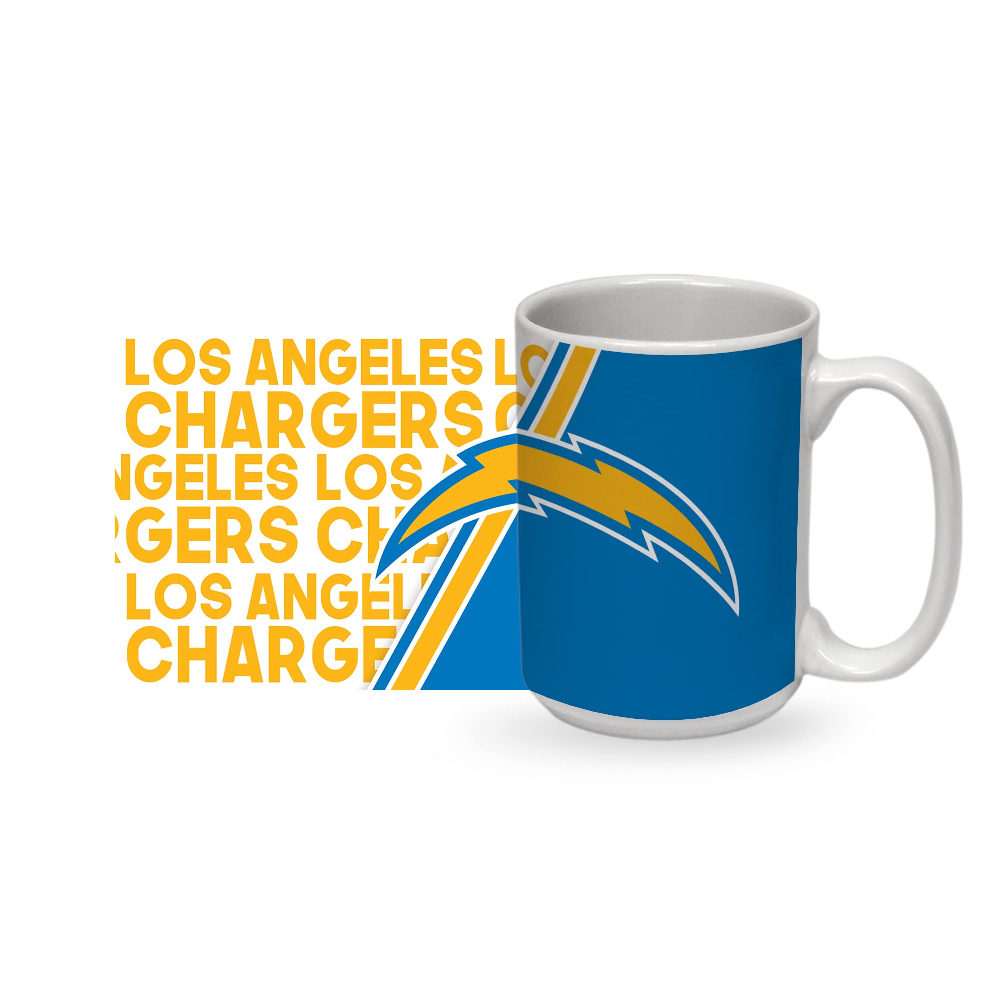 Rico Industries NFL Football Los Angeles Chargers 15 oz White Ceramic Mug