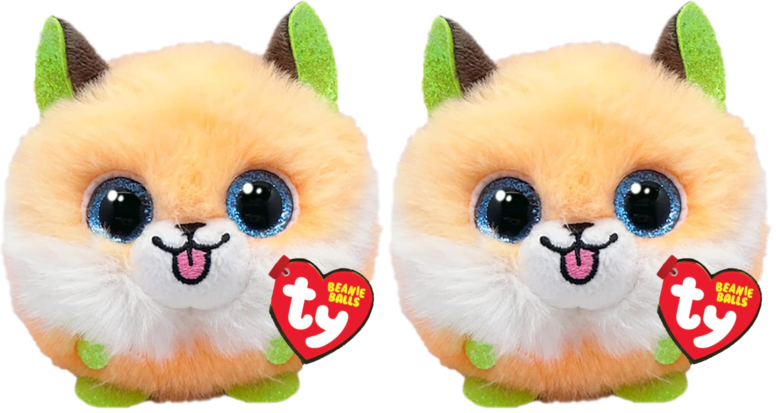 Ty Beanie Balls Sherbet Le Volpino aux Yeux Bleus pailletés