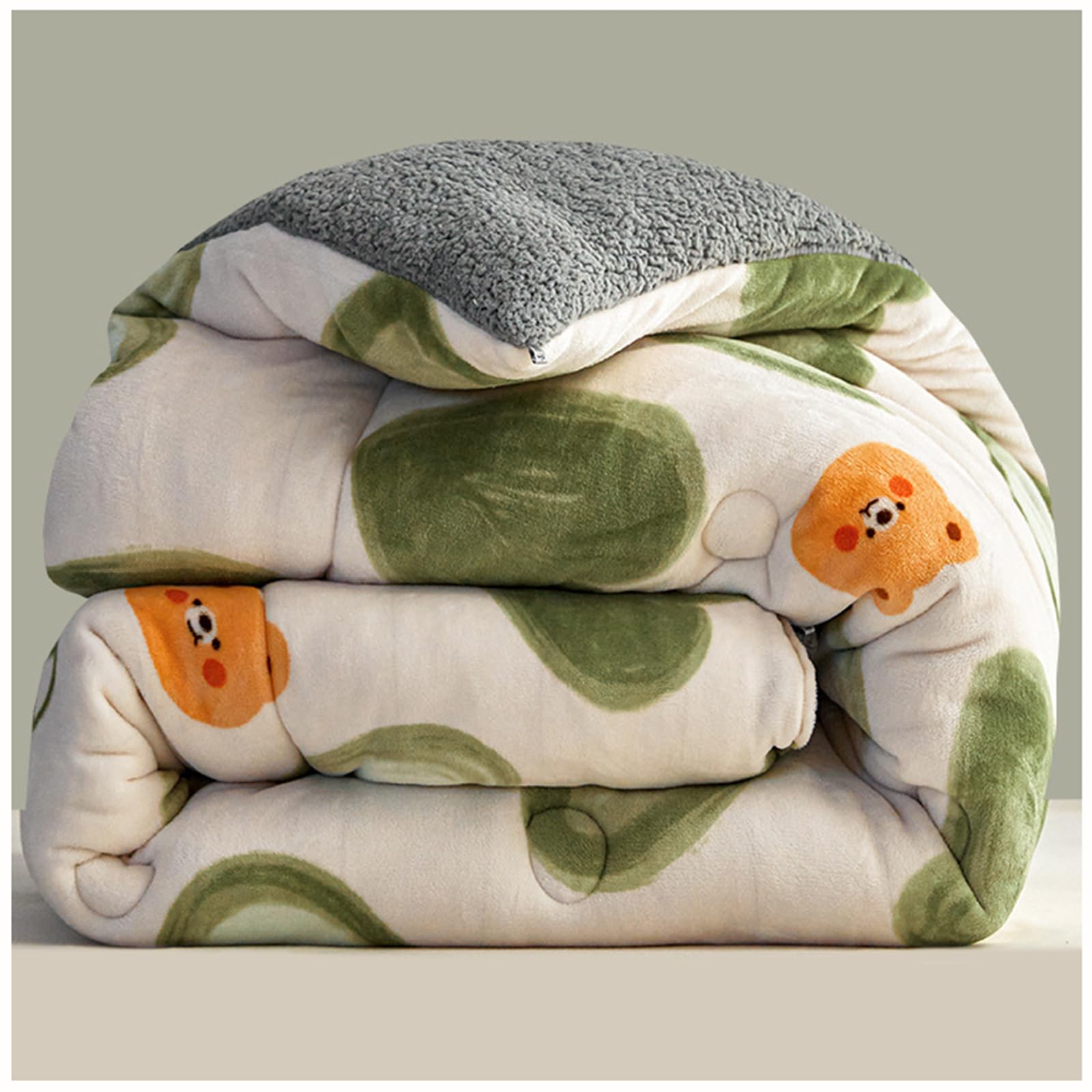 ZTGL Autumn and Winter Flannel Blanket, Thickened Soft Insulation Lamb Cashmere Quilt, Fluffy Double Sided Milk Velvet Comforter Core, Lightweight Duvet,I,200x230cm(5.0kg)