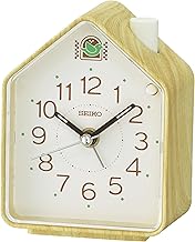 Seiko Clocks Kunststoff mit Holzmuster QHP011A, Holzfarbend