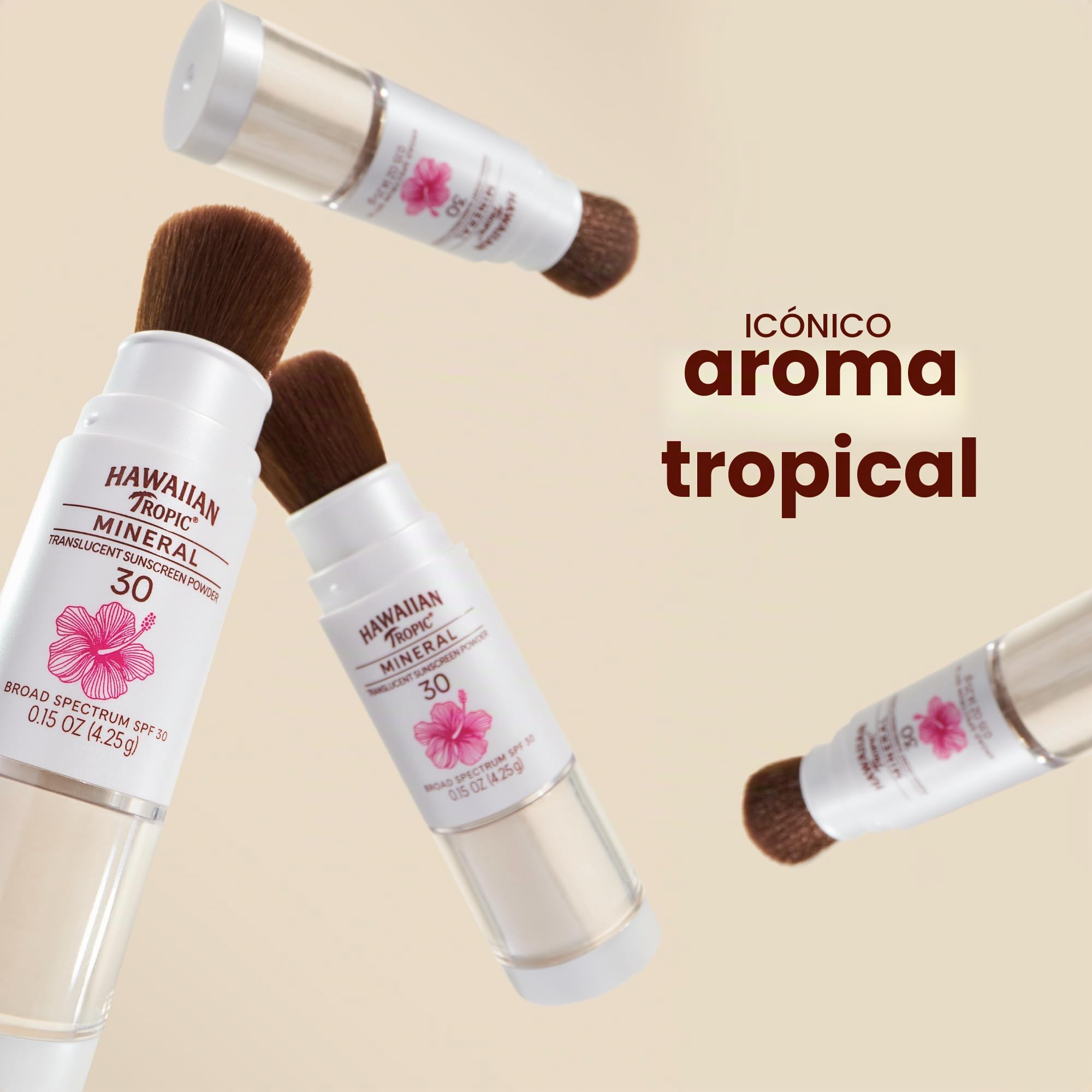 Hawaiian Tropic Brocha de Polvo Mineral, SPF 30