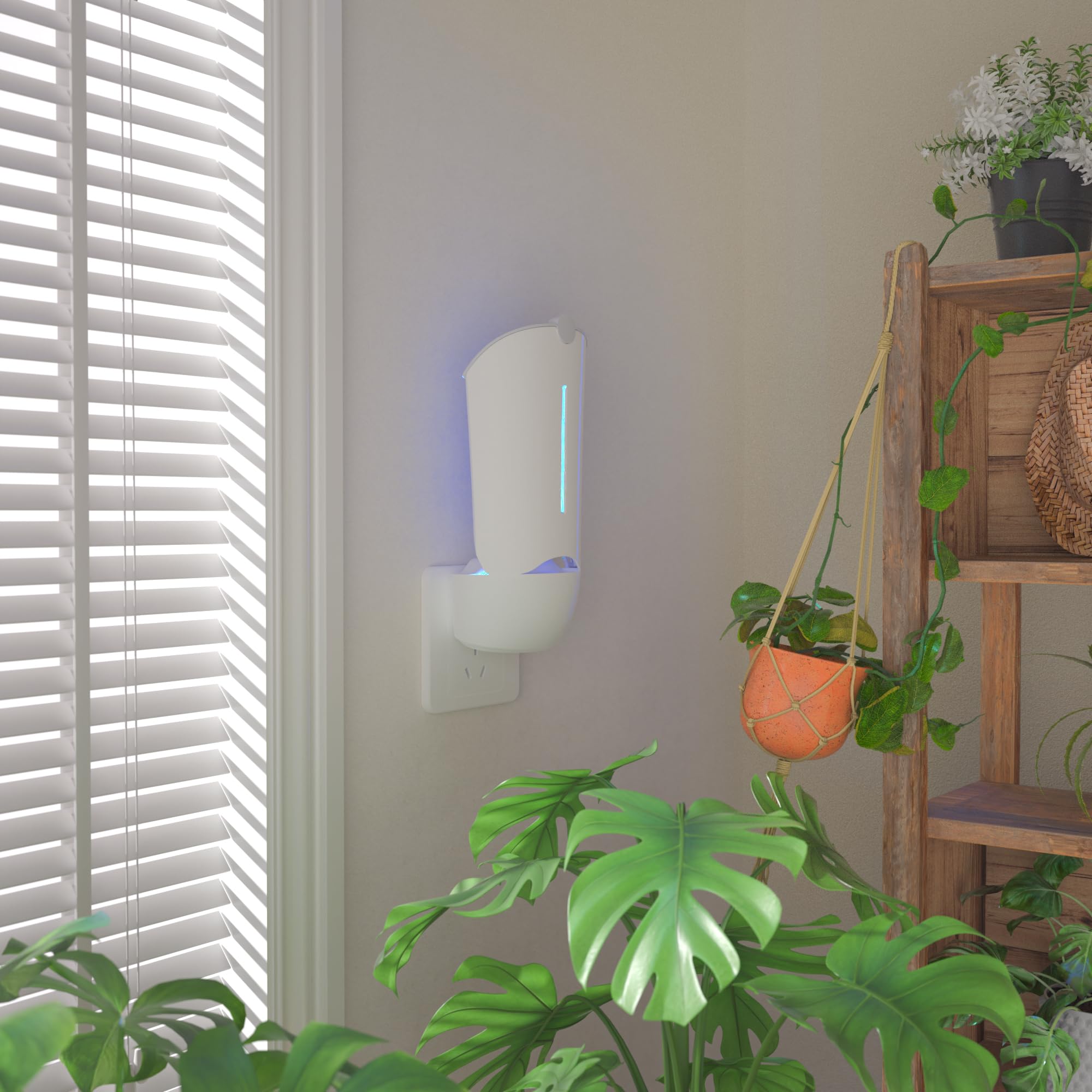 SHAPON Trampa para insectos voladores para uso en interiores, atrapamoscas de frutas con luz UV, trampa para moscas segura para uso doméstico con recambios (2 bases enchufables + 8 cartuchos)