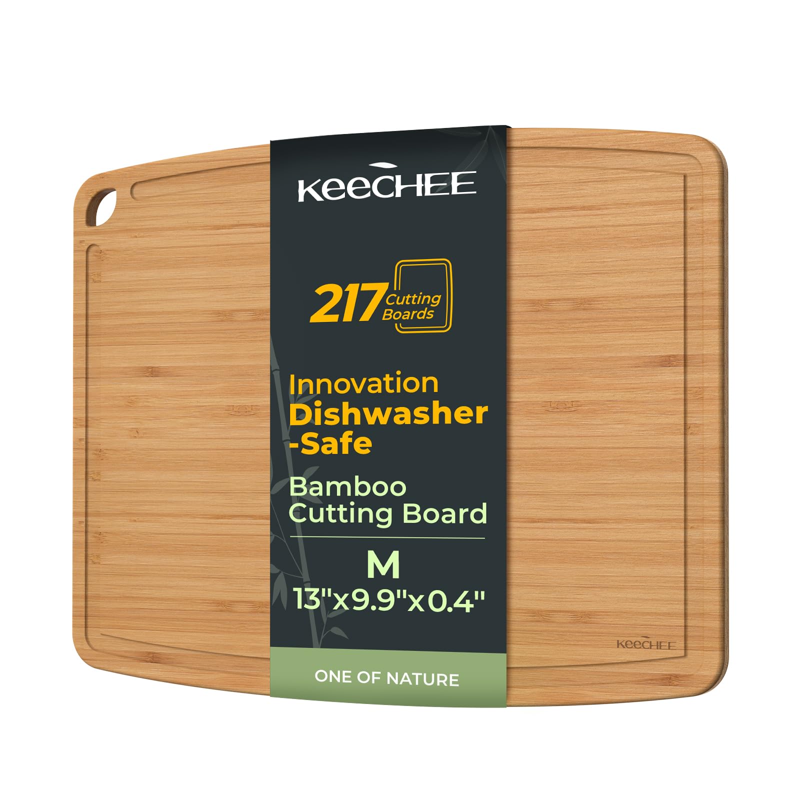 Dishwasher Safe Durable Lightweight Bamboo Wood Cutting Boards for Busy Kitchen, Easy Storage & Clean Wooden Chopping Boards Reversible with Juice Groove, Kitchen Gift for Home Cooks