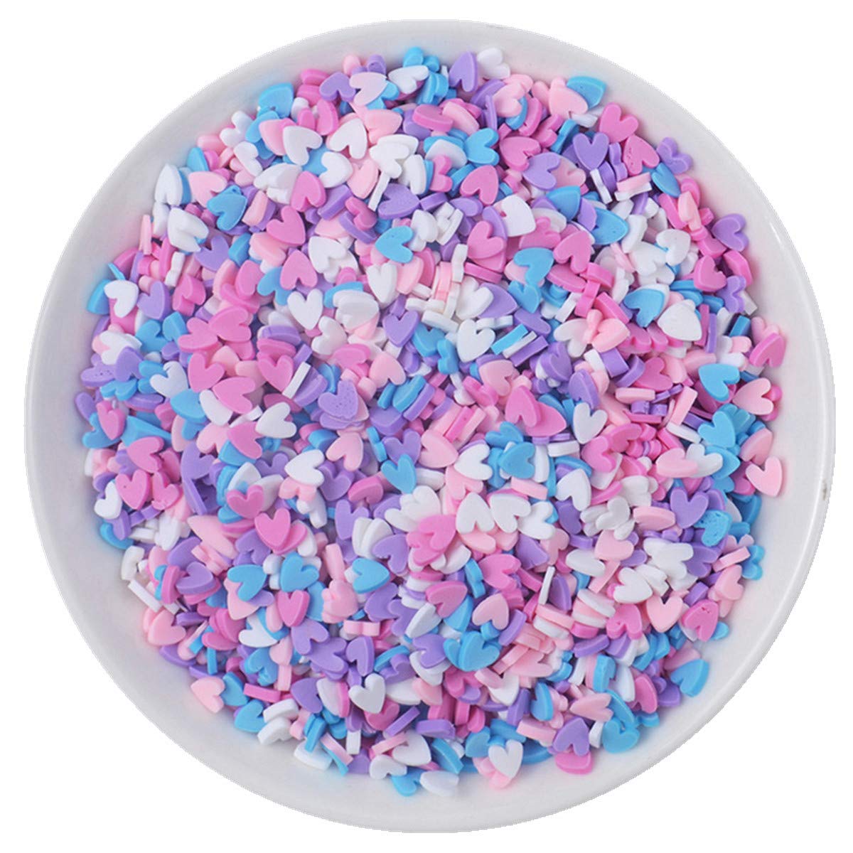 zhiheng100g Resin Flatbacks Slime Accessories Clay Sprinkles Decoration for Slime Charms Filler DIY Slime Supplies Fake Candy Chocolate Cake Dessert Mud Particle Scrapbook Phone Case (heart8)