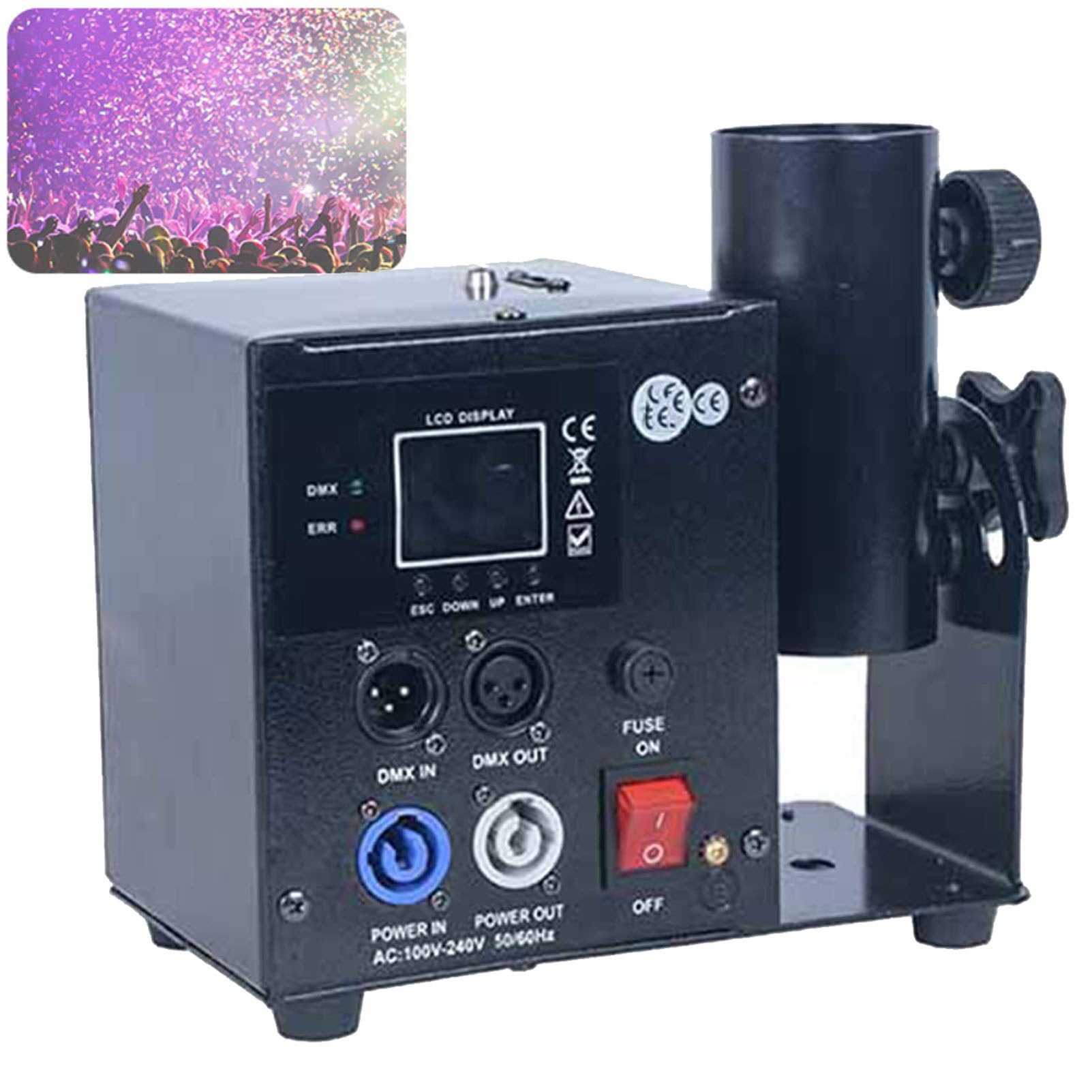 Maszyna do strzelania do konfetti, elektryczne działo konfetti z DMX512 i pilotem zdalnego sterowania na imprezy, kluby i koncerty