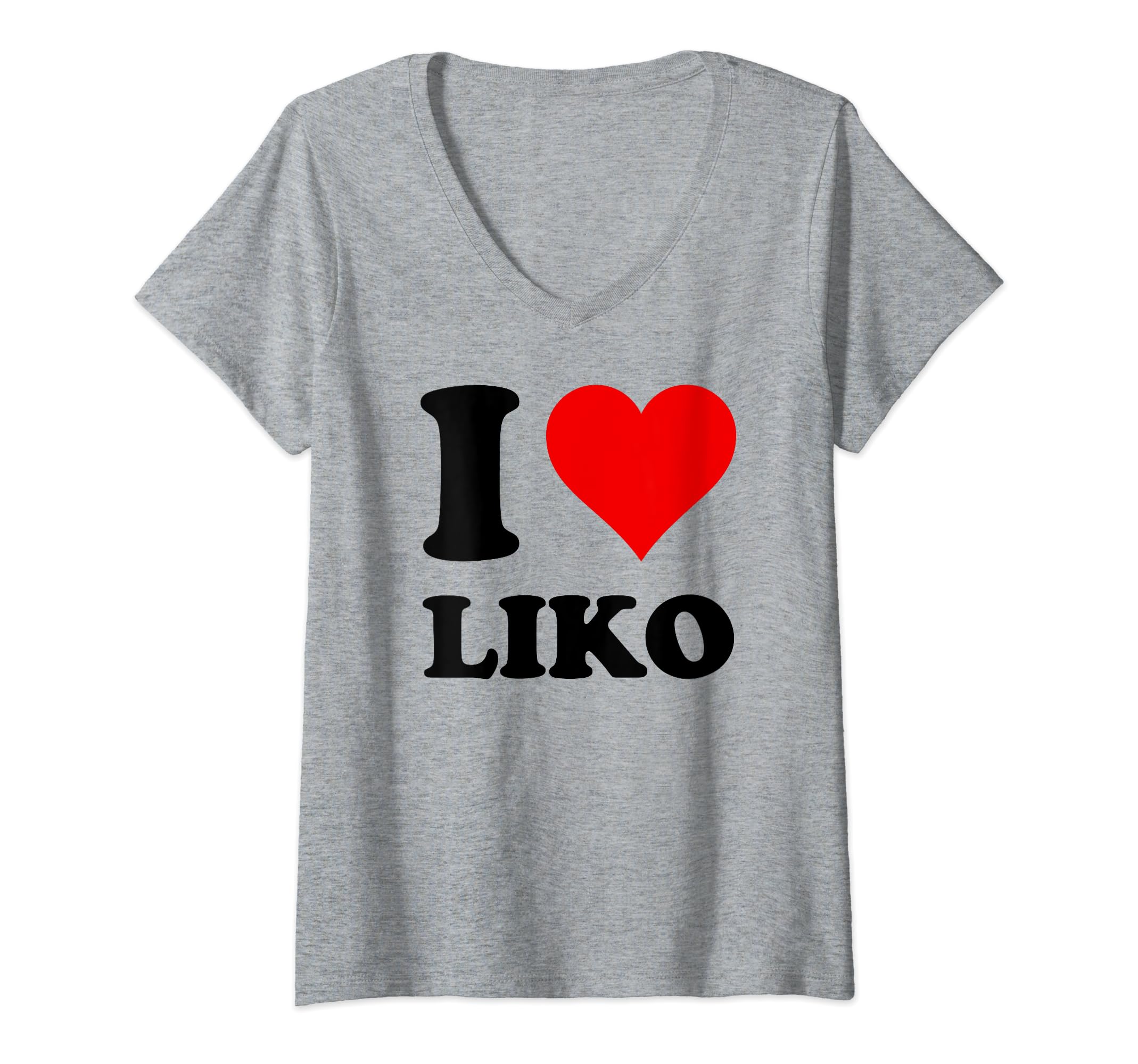 Womens I Love Liko V-Neck T-Shirt