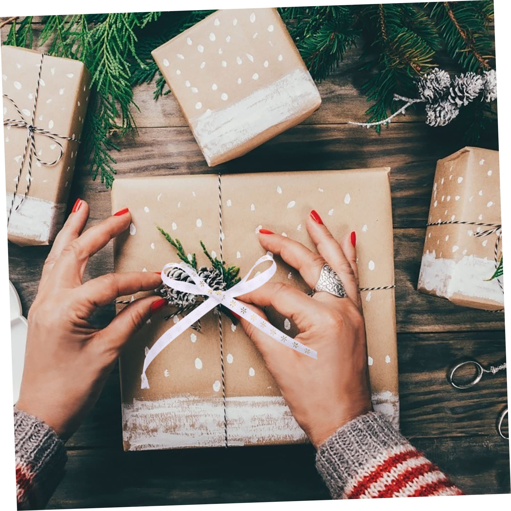 SEWACC 9rollen Geschenkband Weihnachten Dekorative Satinbänder Für Kreative Bastelprojekte Zum Verpacken Und Dekorieren Von Geschenken Blumenarrangements Und Weihnachtsbaum-dekorationen