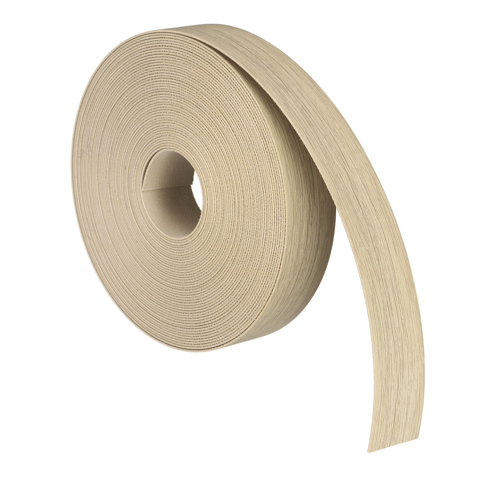 sourcing map 3.5cm x 7.6m Wood Veneer Edge Banding, Pre-Glued Flexible White Oak Edging Strips, Iron on with Hot Melt Adhesive Wood Tape for Cabinet Repair and Furniture Restoration