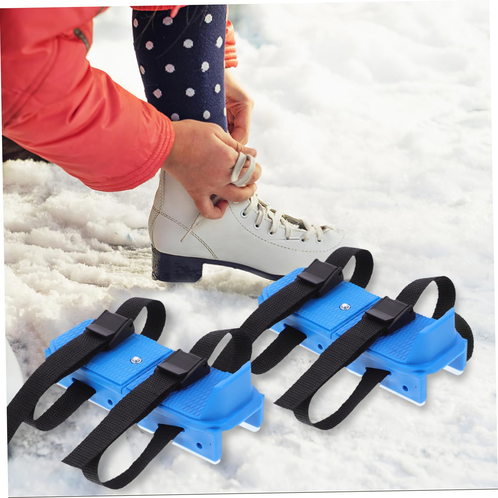 VANZACK Patines de Hielo Plástico Ajustables 1 Par, Dobles, para Niños
