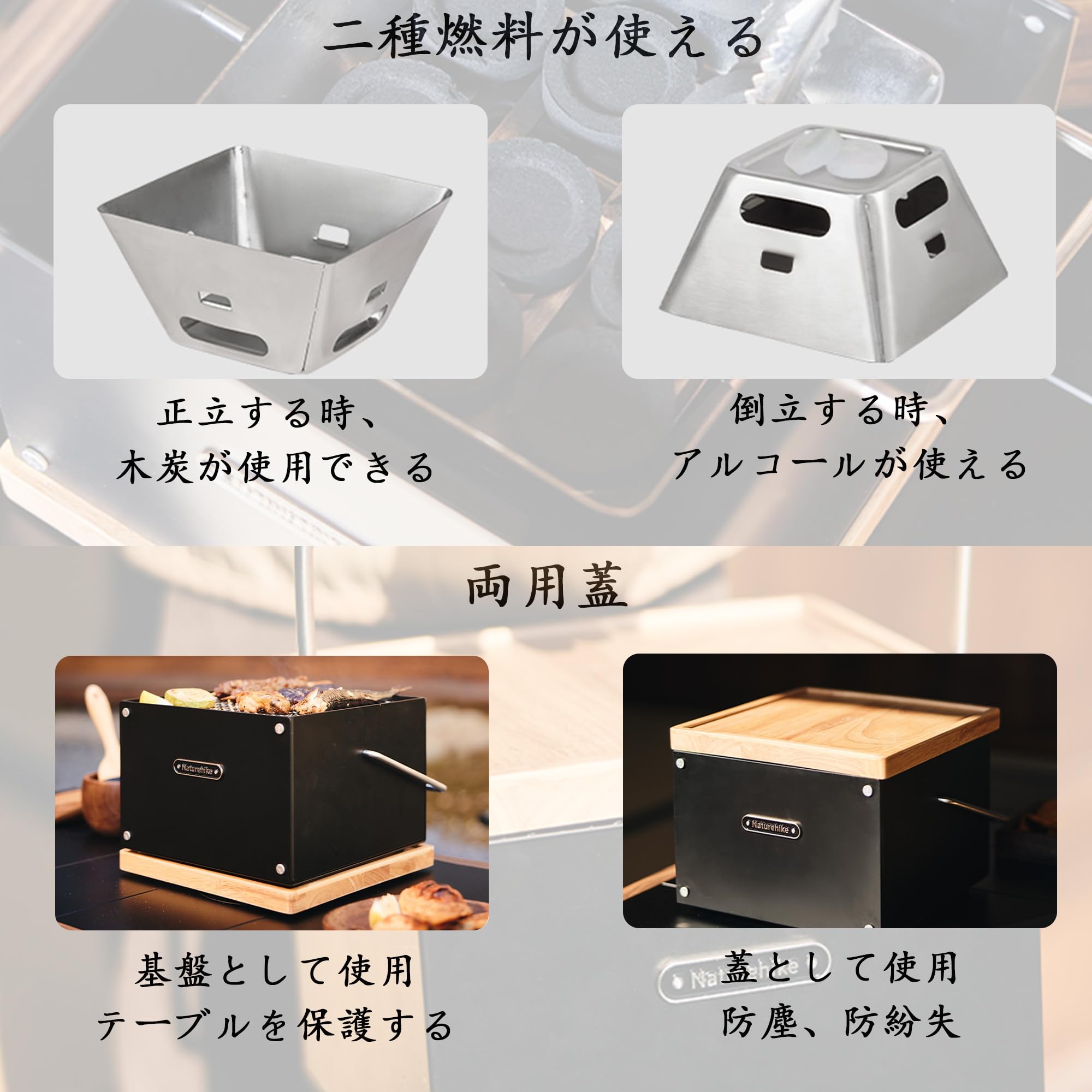 Amazon.co.jp: Naturehike 七輪 バーベキューコンロ 木炭/アルコール