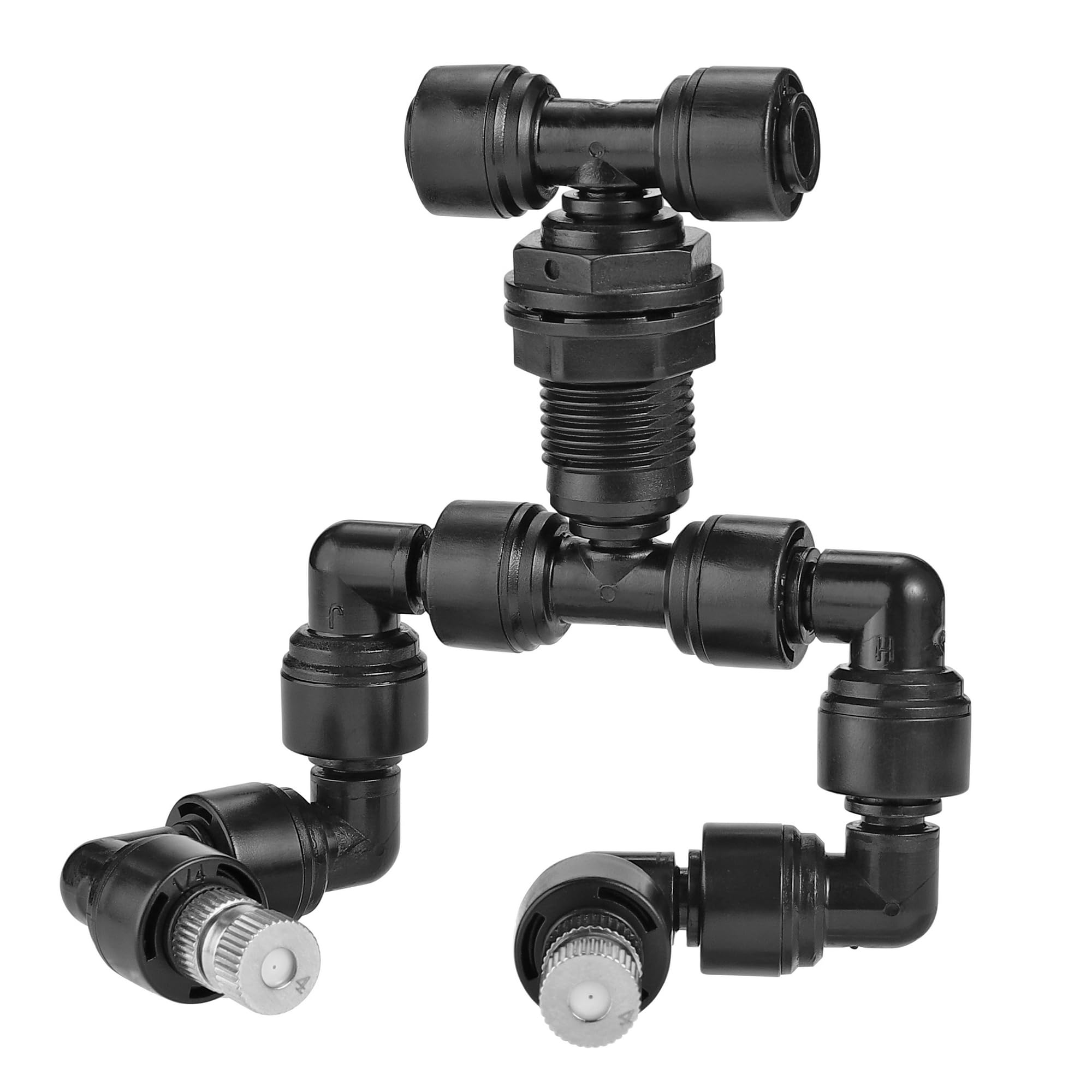 SOHNVWTGD Double Reptile Mister Nozzles, 1/4'' Reptile Misting Spray Nozzle 360 Degree Adjustable Detachable Nozzle Fine Mist Fogger for Terrarium, Aquarium Rainforest