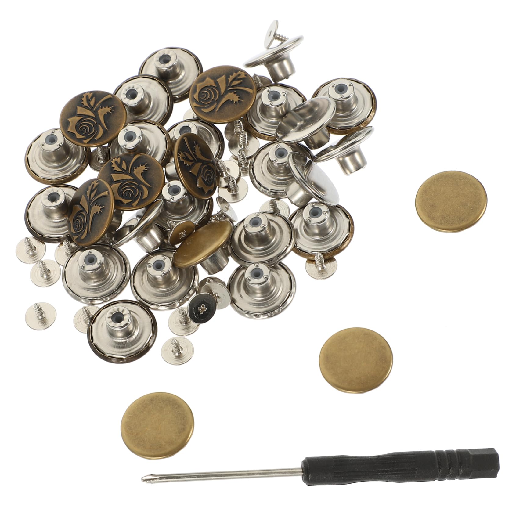 NUOBESTY 15sets Fibbiette Regolabili Per Cucitura Chiusure Per Jeans e Della Con Cacciavite Per Modifiche