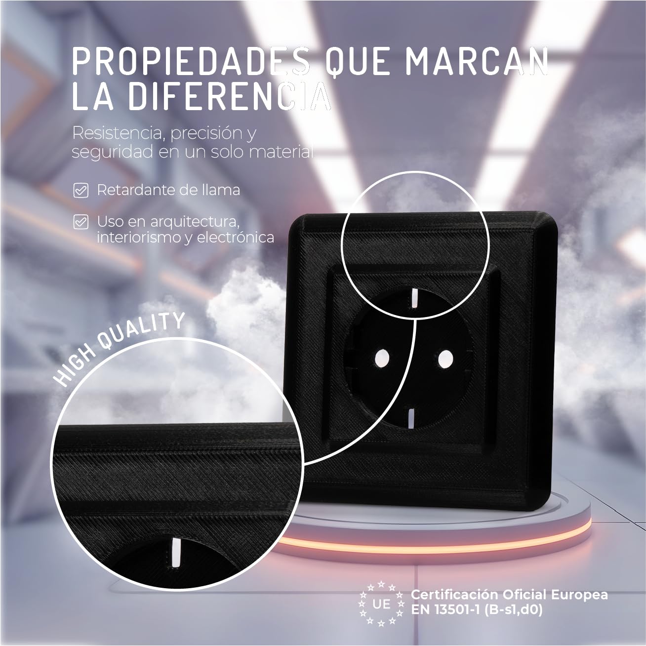 WINKLE Filament PETG FR 1,75 mm Noir 1 kg, Filament pour Imprimante 3D, PETG Résistant à la Flamme EN13501-1 pour Applications Électroniques et Exposition à des Sources de Chaleur, Précision