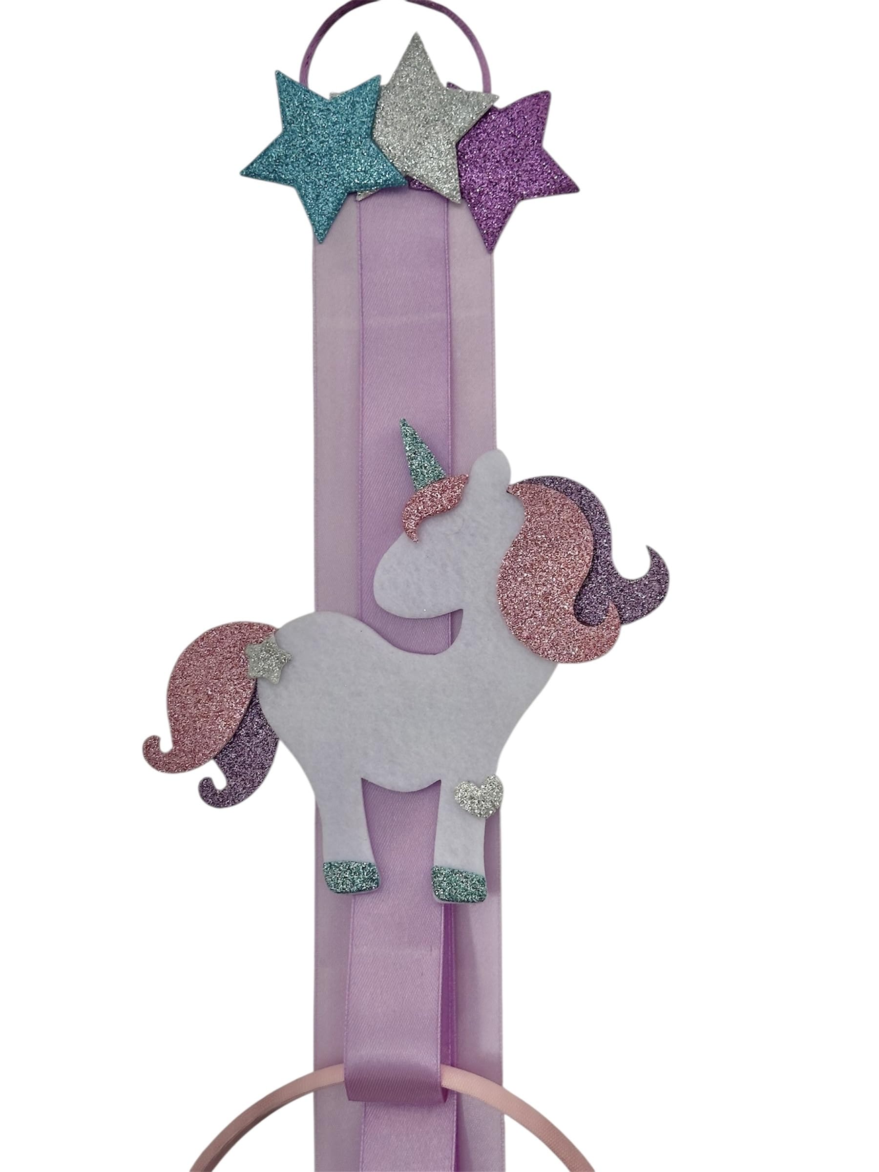 Generico TULLE E MERAVIGLIE Porta Cerchietti Bambina Unicorno Personalizzato con Nome Salvaspazio da Appendere in Cameretta Fatto a Mano in Italia Idea Regalo Compleanno Natale Nascita