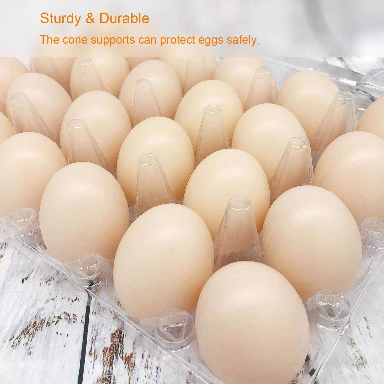 MANCHAP 80-Pack Clear Plastic Egg Cartons - 12 Grid Reusable Trays For Chicken Eggs