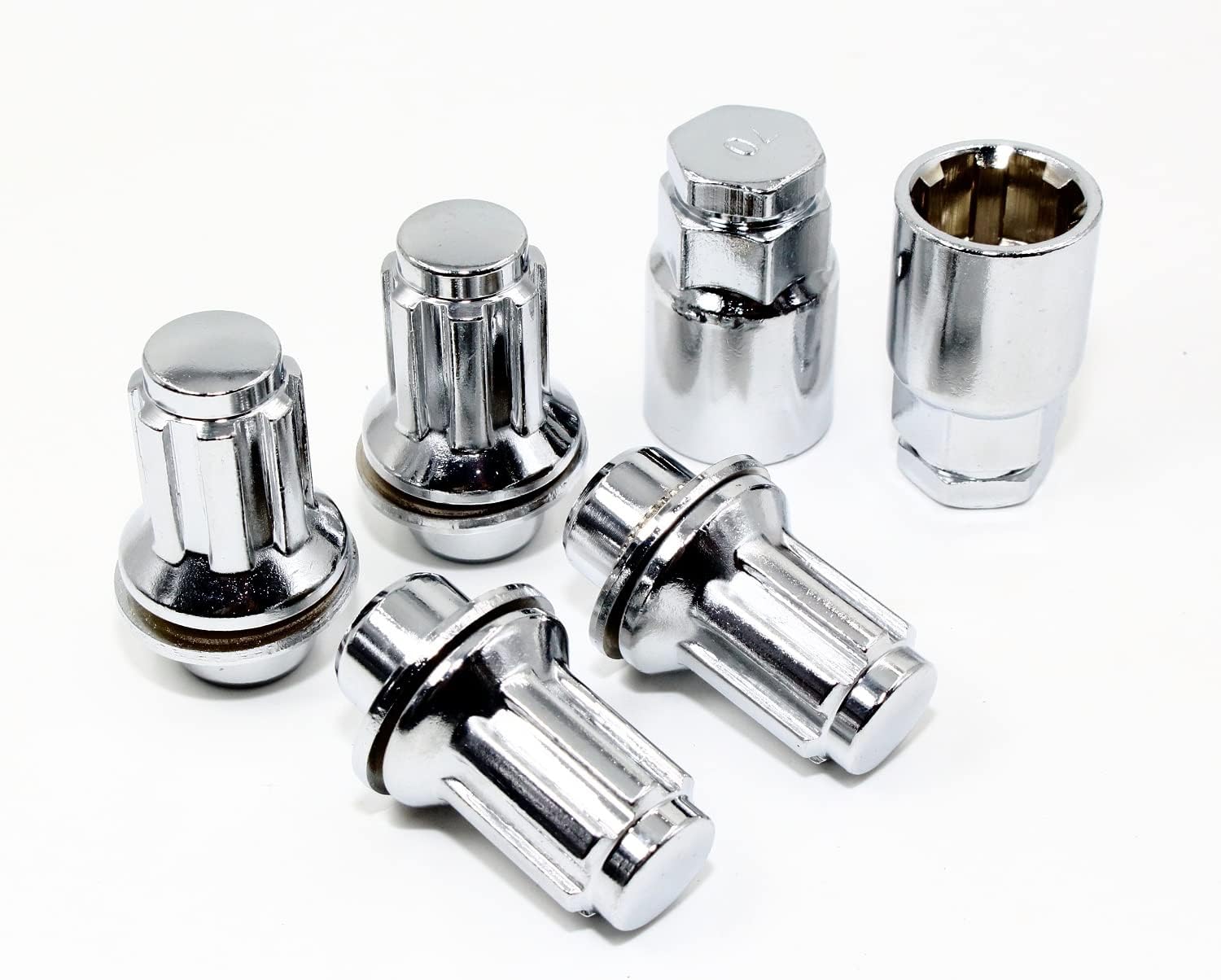 Set of 4 14x1.5 Veritek OEM Style Factory Replacement Chrome Lug Nut