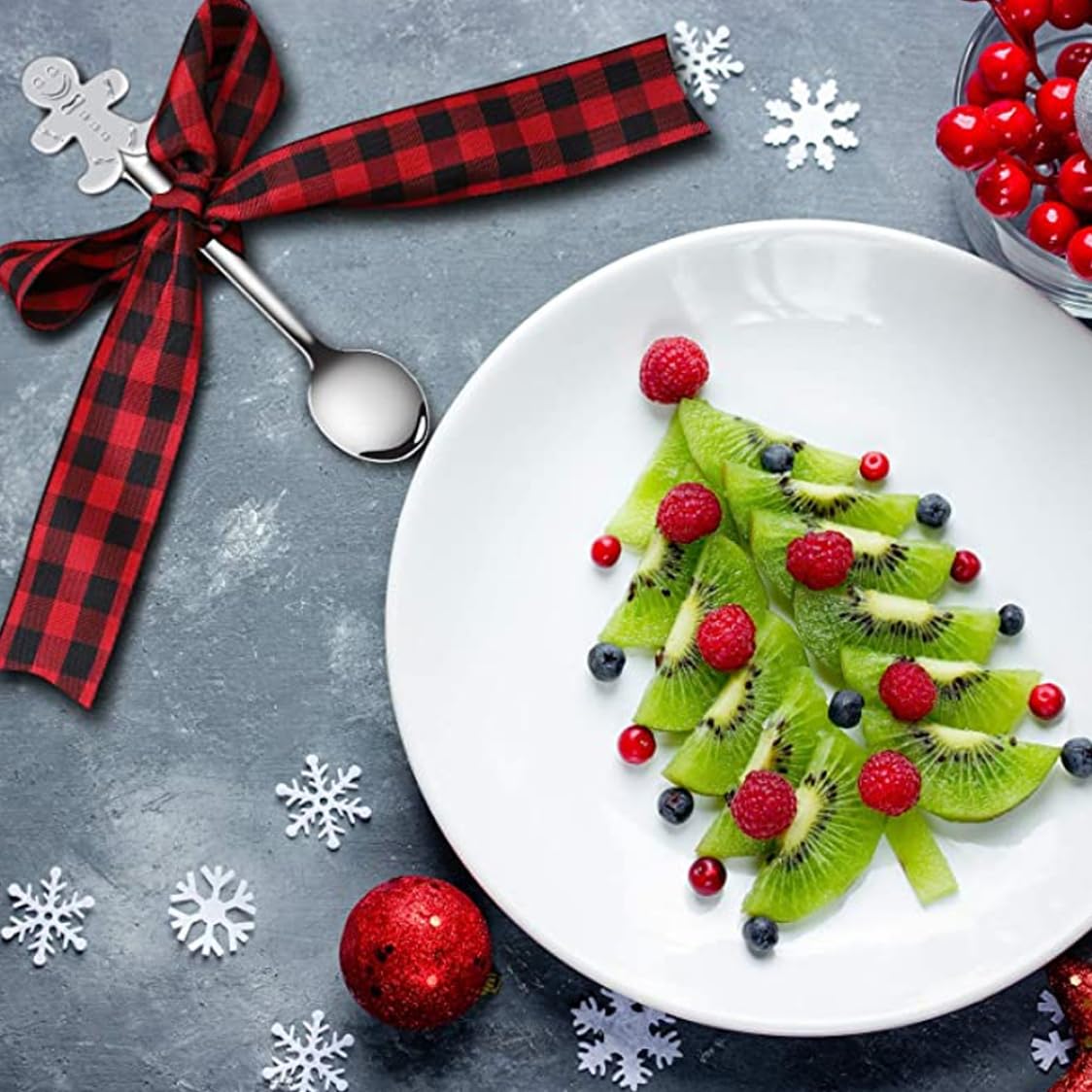 12Pcs Christmas Spoon Set, Stainless Steel Coffee Spoons Creative Tea Dessert Mixing Spoons Tableware Spoons Set Soup Spoon for Christmas Stocking Fillers Party Kitchen