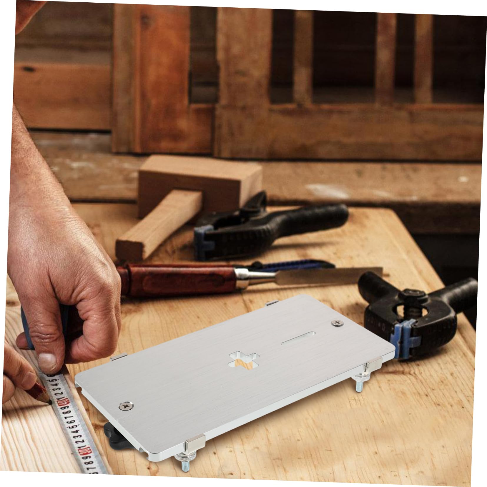 OSALADI Elektrische Stichsäge für Holzbearbeitung Wendeplatte aus Aluminiumlegierung Präzises Schneiden Multifunktionswerkzeug für Heimwerker