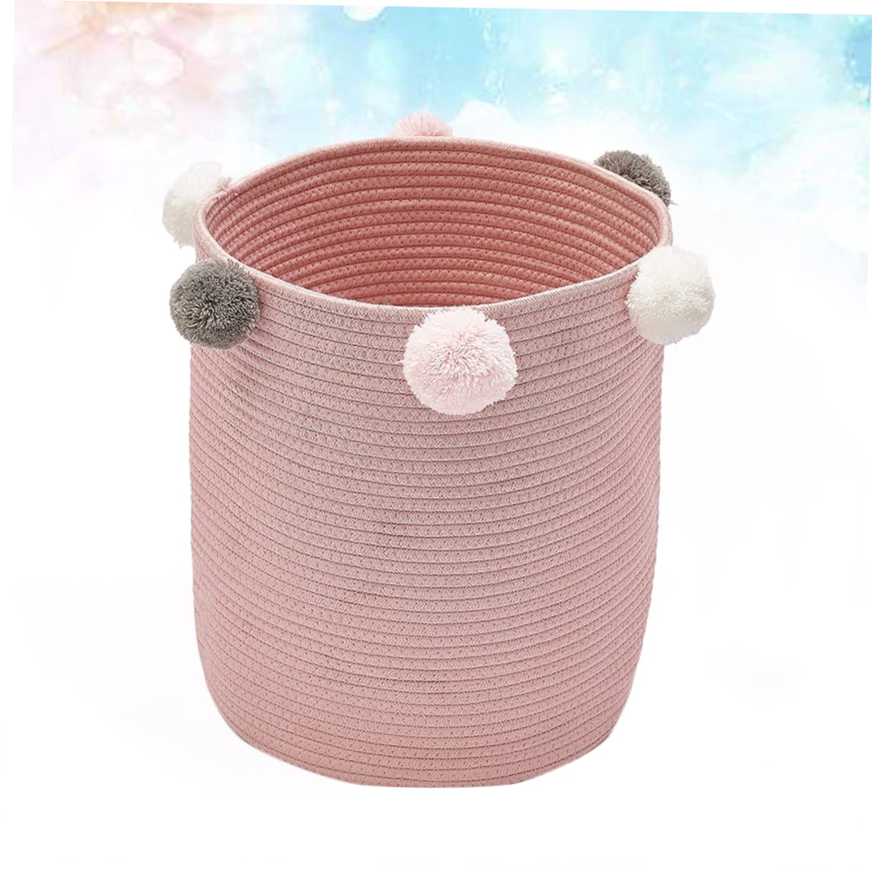 Beatifufu Cotton Clothes Hamper Laundry Clothes Hamper Clothes Organizer Linen Clothes Dirty Clothes Basket Washing Basket Collection Basket Toy Container Bedroom Storage