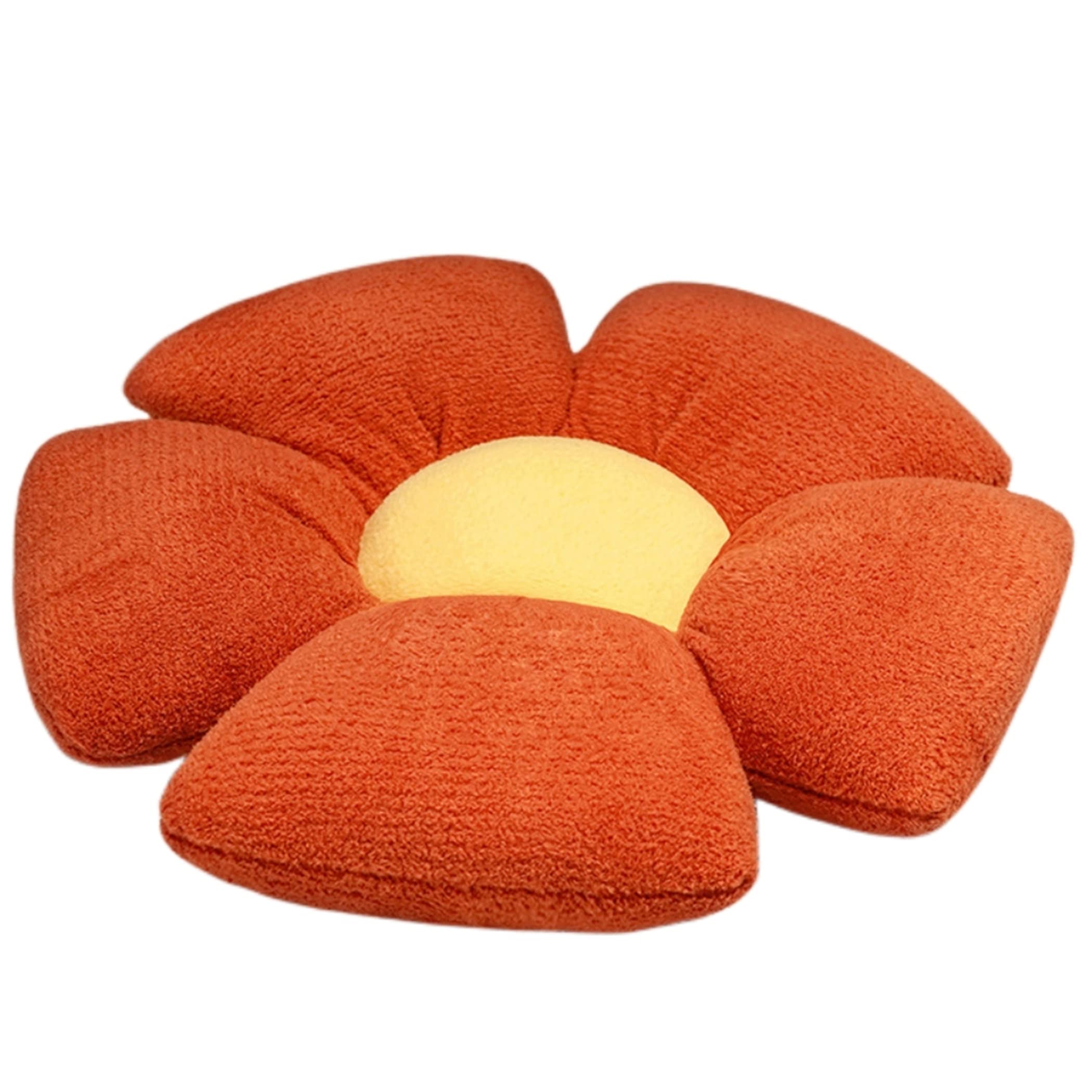 LICHENHAO Flower Pillow Sofa Cushion Floor Pillow (Orange, 19.6in50cm)