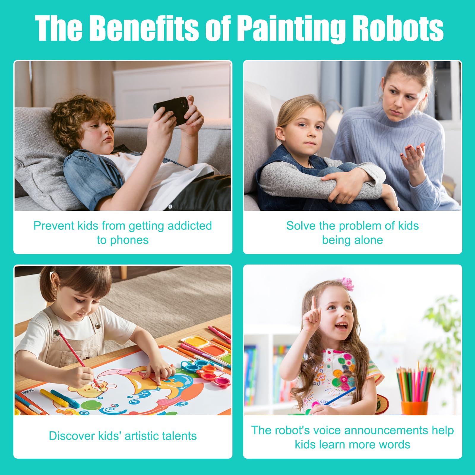 Robot do malowania dla dzieci, robot rysunkowy dla dzieci, z 200 kartami do nauki, muzyką i 12 kredek, interaktywna zabawka edukacyjna, zabawka edukacyjna dla chłopców od 3 lat