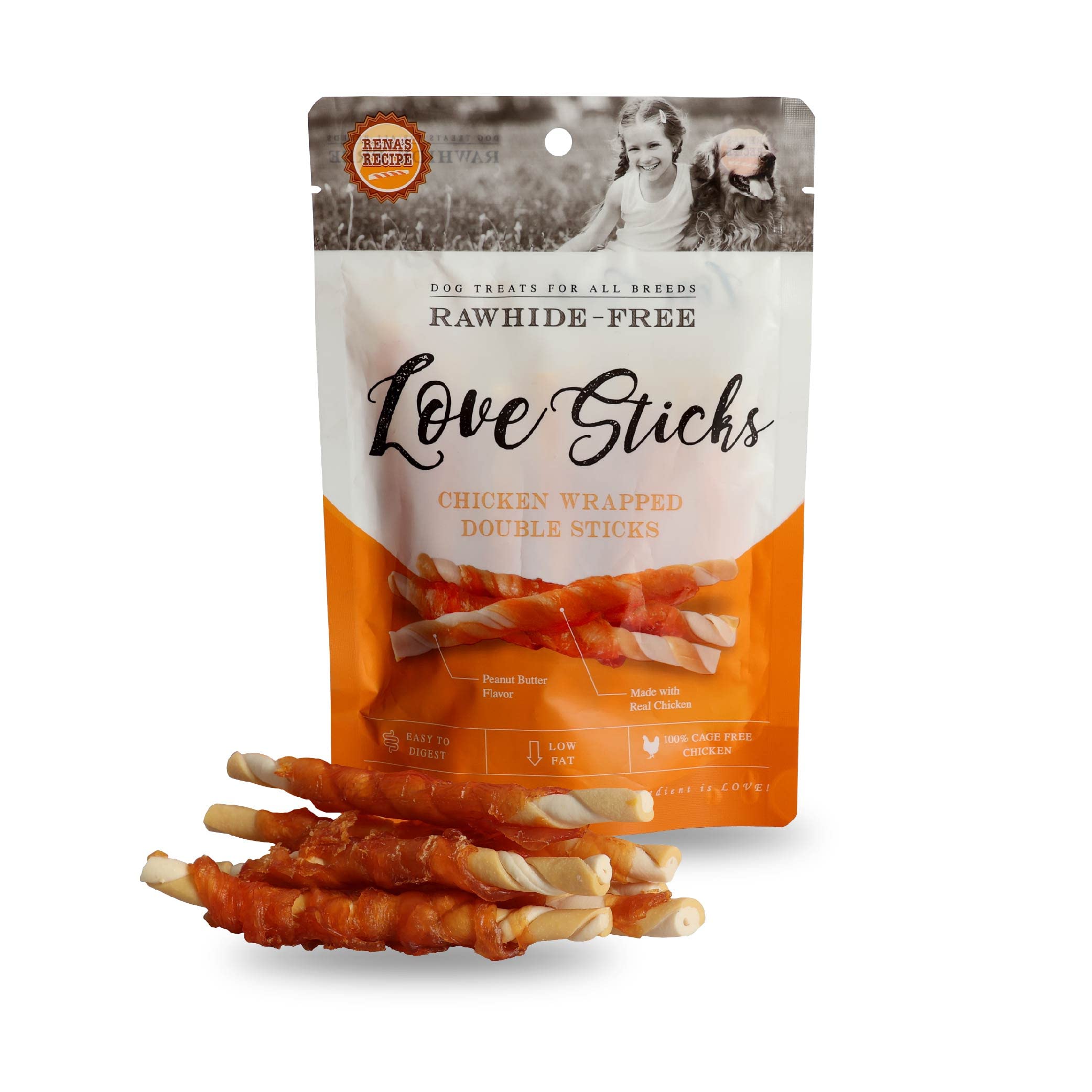 Rena's Love Chicken Wrapped Double Sticks, 10 Pieces, 292g (Pack of 2)