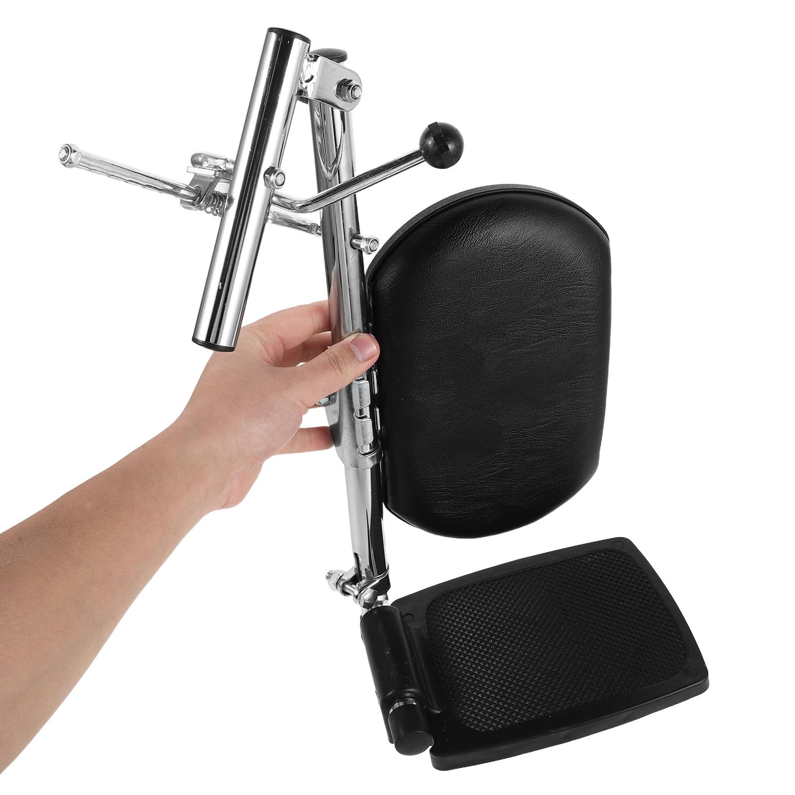 Happyyami Reposapiernas de Apoyo para Silla de Ruedas, Reposapiés Colgante, Acero Inoxidable, Pu y Abs, Negro, Ángulos Ajustables, Instalación Fácil, para Pacientes y Personas Mayores, Uso