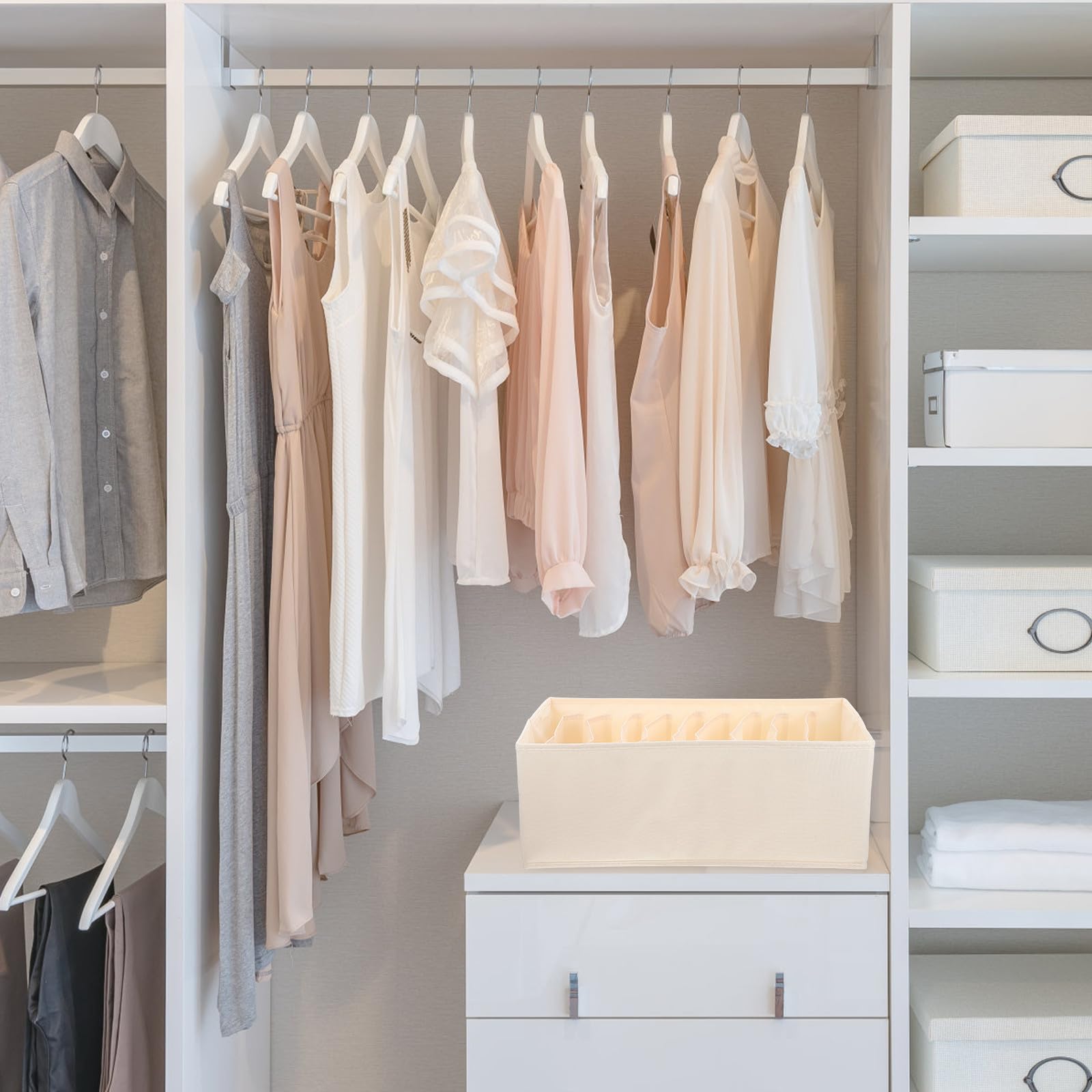 Organizador de Armario 25x9x7 Pulgadas Divisor de Cajones para Ropa Interior y Jeans Almacenaje Funcional para Armarios