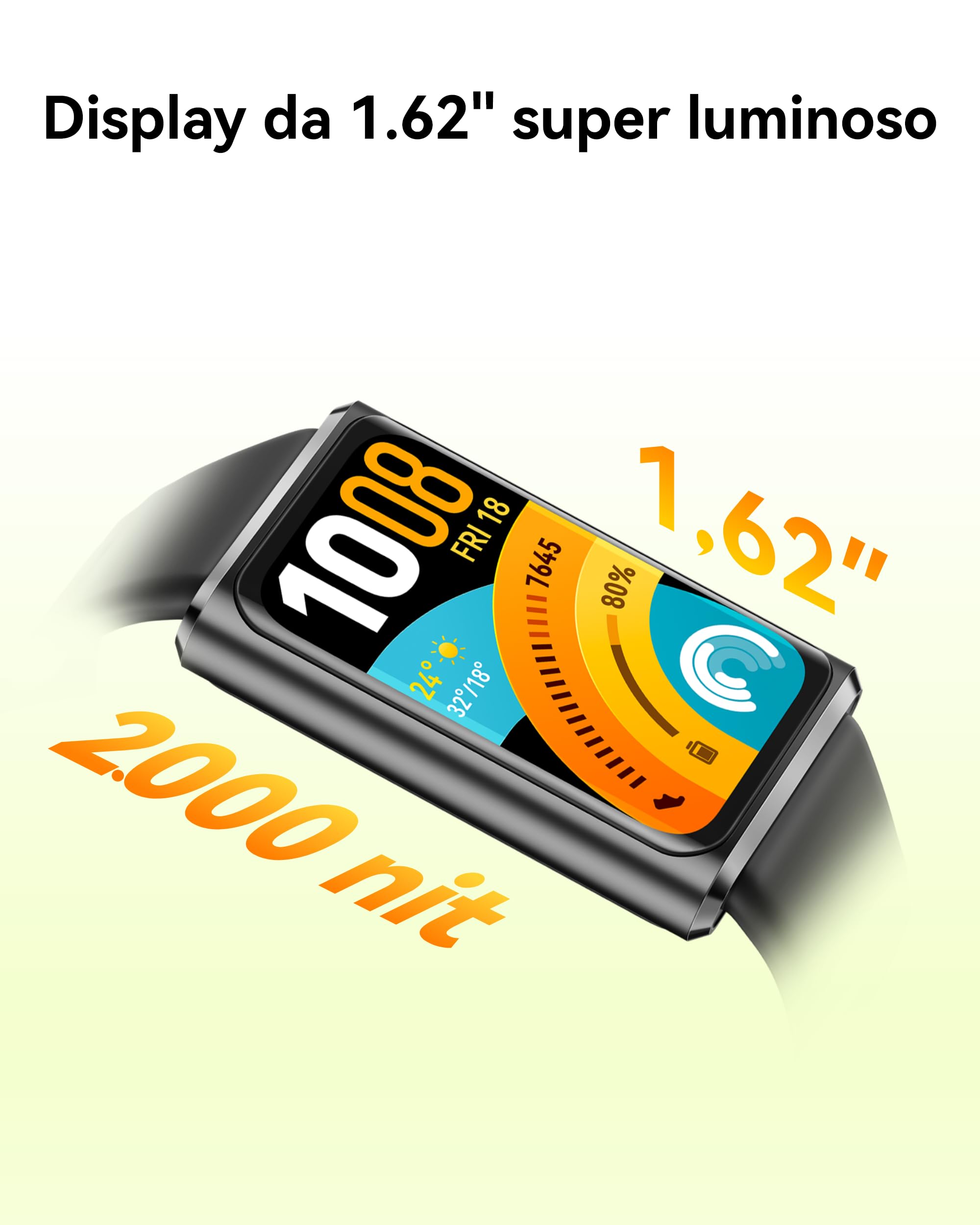 HUAWEI Band 11 Pro Smart Watch, Tracker di Fitness con Precisione GNSS Indipendente, AMOLED da 1.62" ad Alta Luminosità, HRV del Sonno Medio, Tracker di Fitness per il Benessere Emotivo, 5ATM, Nero