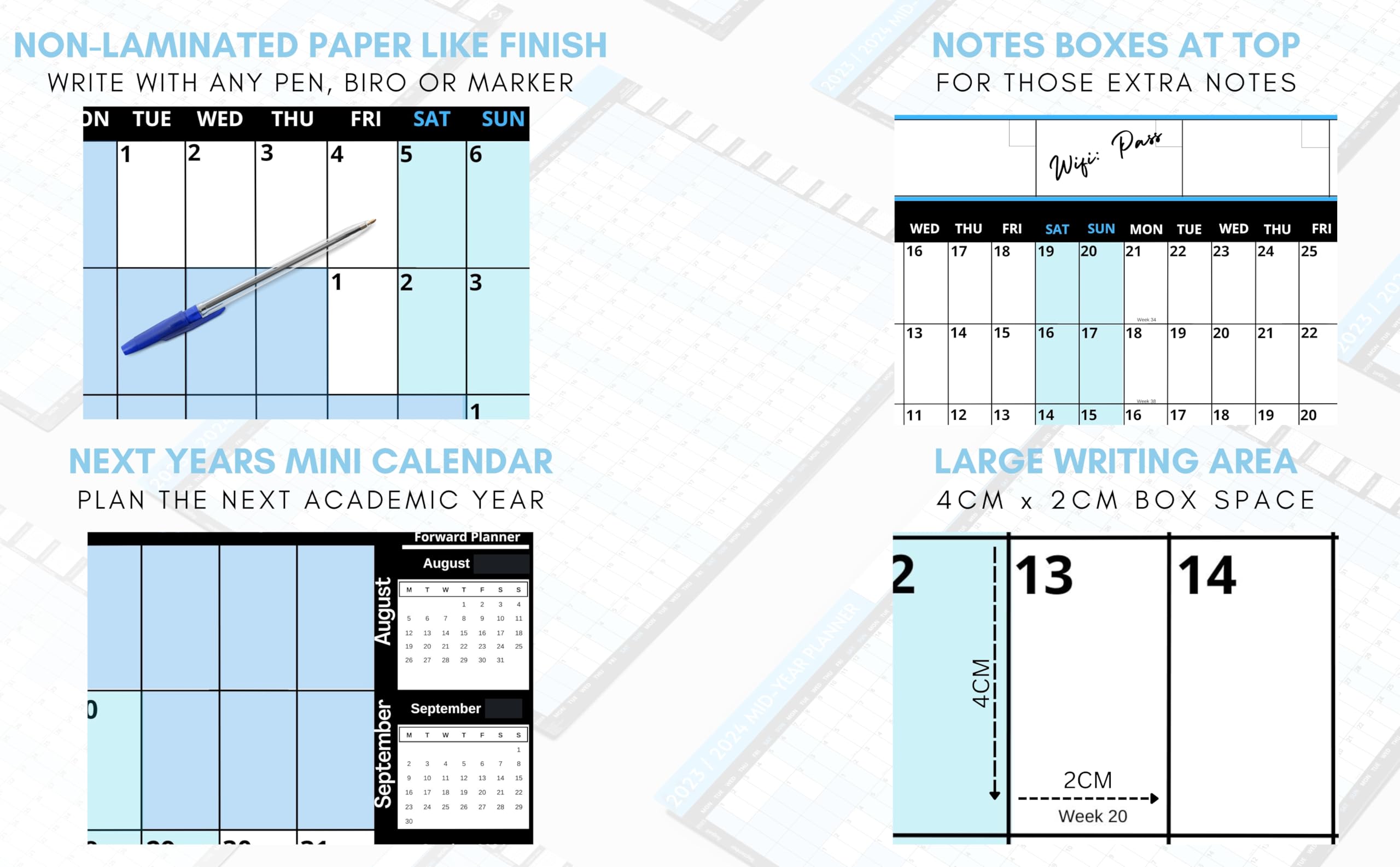 Tamaño A1: 59,4 x 84,1 cm, planificador académico anual grande de pared 2026/2027, calendario de pared 2026, gráfico anual 2026, calendario académico de 13 meses de agosto de 2026 a agosto de 2027 con