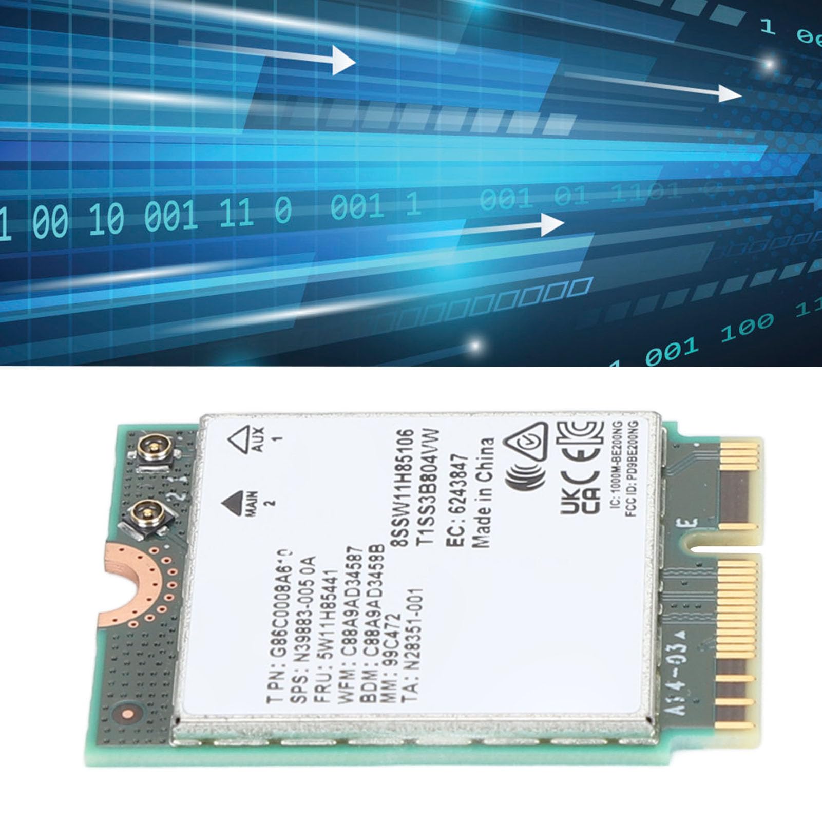 BE200NGW WiFi 7 Scheda di Rete 8774MBPS con Tecnologia MU-Mimo 5.4 Adattatore Compatibile con Piattaforme 10/11 e
