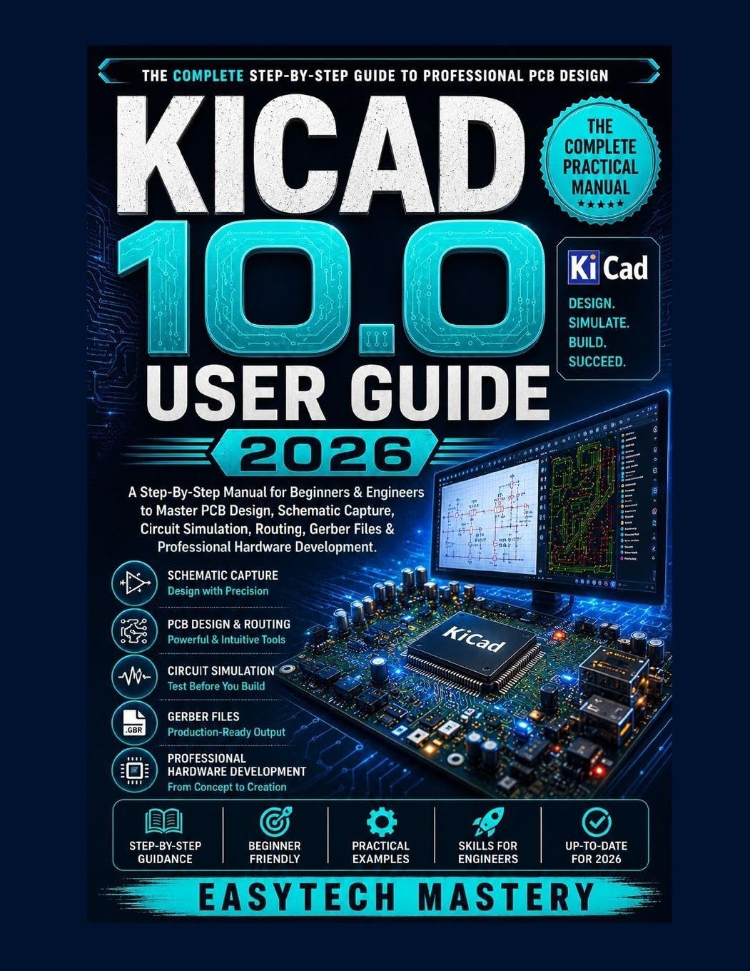 KICAD 10.0 USER GUIDE 2026: A Step-By-Step Manual for Beginners & Engineers to Master PCB Design, Schematic Capture, Circuit Simulation, Routing, Gerber Files & Professional Hardware Development