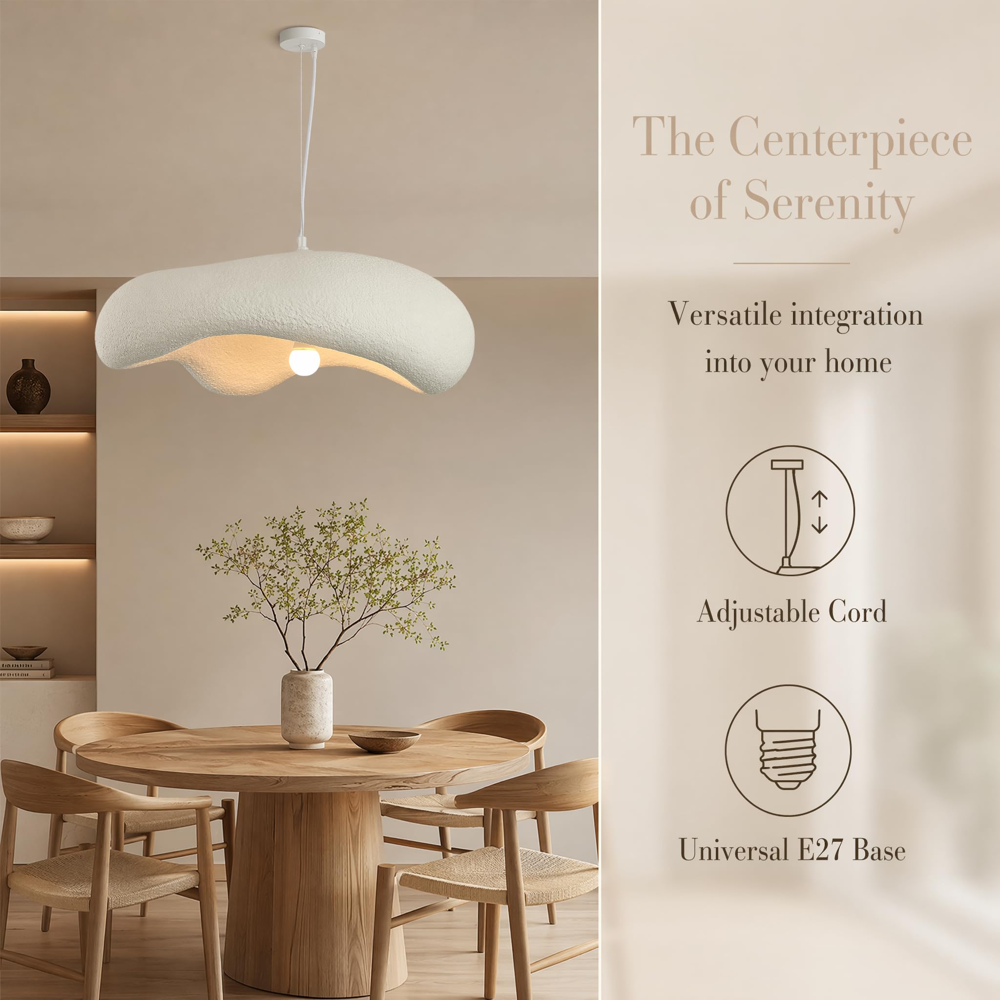 Wabi-Sabi-Kronleuchter Im Japanischen Stil, Moderne Kronleuchter-Pendelleuchte Im E27-Stil,Vogelnest-förmige Leuchte Für Kücheninsel-Licht Flurrestaurant,60CM