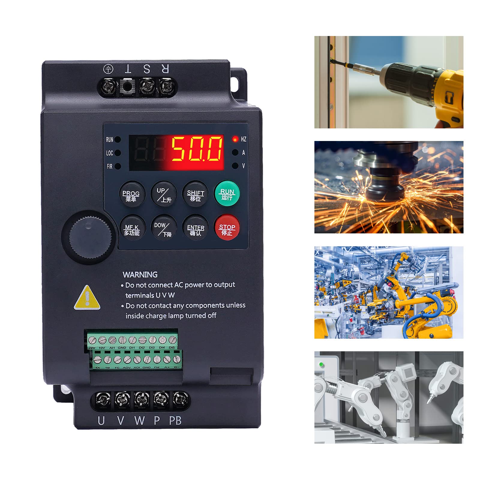 1.5KW VFD Frequenzwandler | Einphasig zu Dreiphasig | CNC Spindelsteuerung | Industrie ABS | 220V Eingang | 2HP Leistung