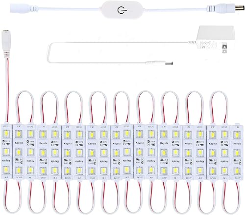 Juego completo de luces LED de 10 pies y 60 ledes para debajo del clóset, luz blanca con regulador de brillo, LYL-U01, 20.00watts, 12.00 volts