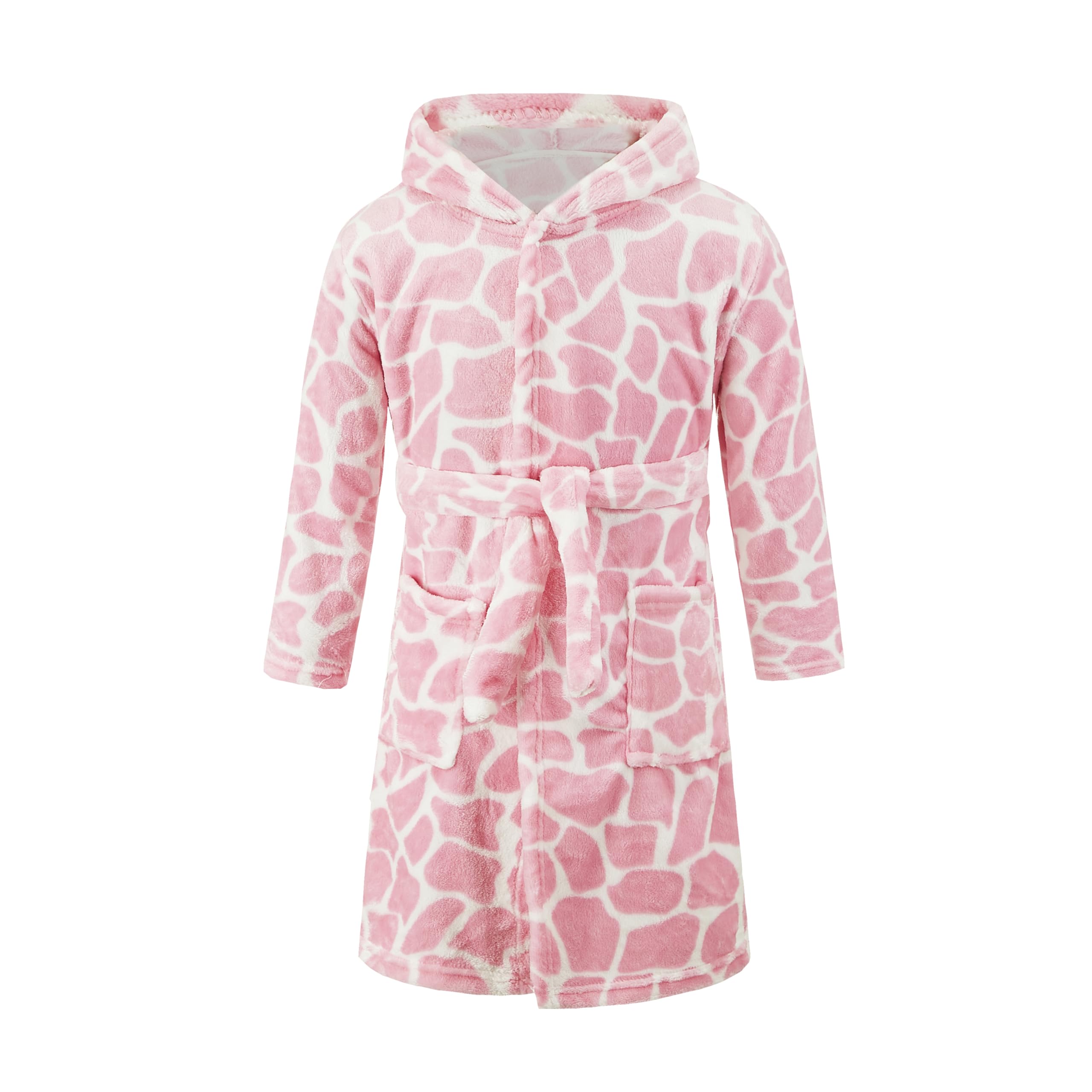 Jzlpin Boys Pink Children's Bathrobe Kids Hoodie Robes Flannel Pajamas Dressing Gown For Girls 3 Years