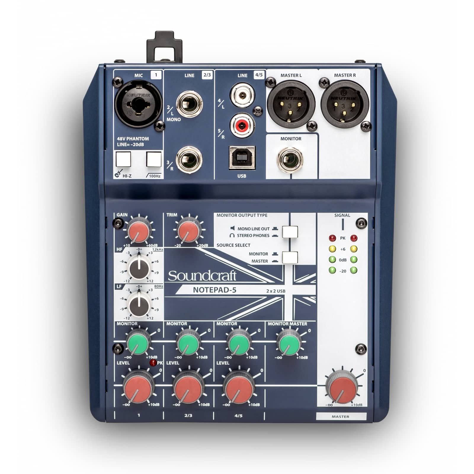 Soundcraft NOTEPAD-5 Notepad 5, Console Analogica 1 Ingresso Mono + 2 Stereo, USB 2 In/2 Out