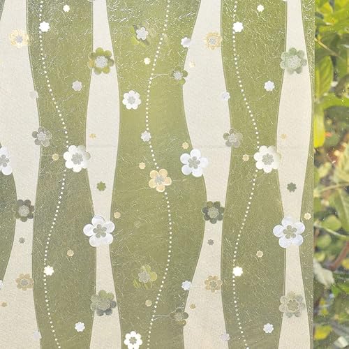 Miniatura 5 de Película de privacidad para ventana, diseño de flores 3D, sin pegamento, película decorativa para puerta de vitral, adherencia estática, anti UV,