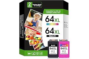 Value Pack: 64XL Ink Cartridge Combo Pack - Black, Tri-Color for Enriching Your Prints