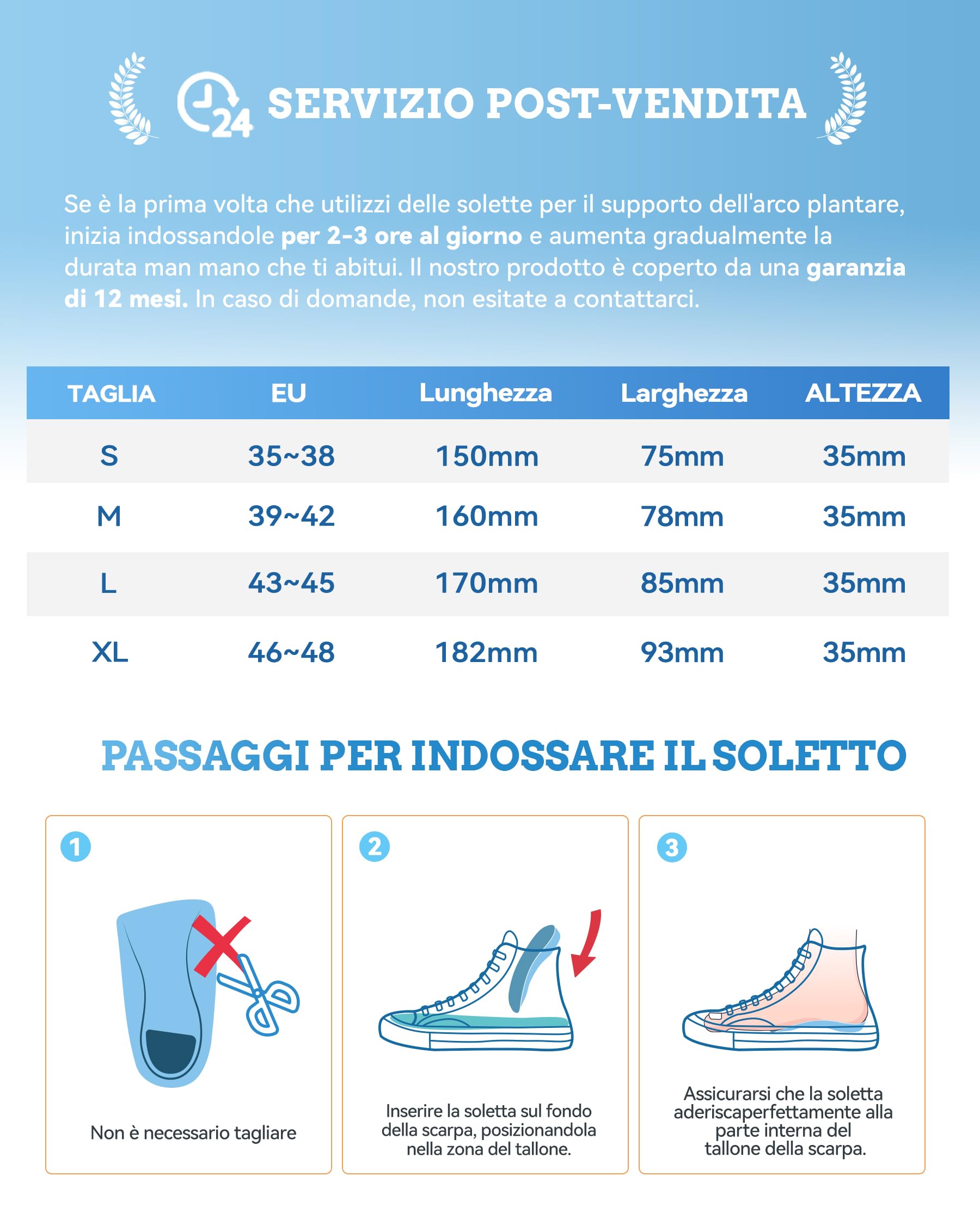 Sollievo dal Dolore al Tallone, Cuscinetti per il Tallone QBK per Stare in Piedi Tutto il Giorno, Risolvere Fascite Plantare, Collasso dell'Arco, Tendinite di Achille, Gambe a Forma di X-O L