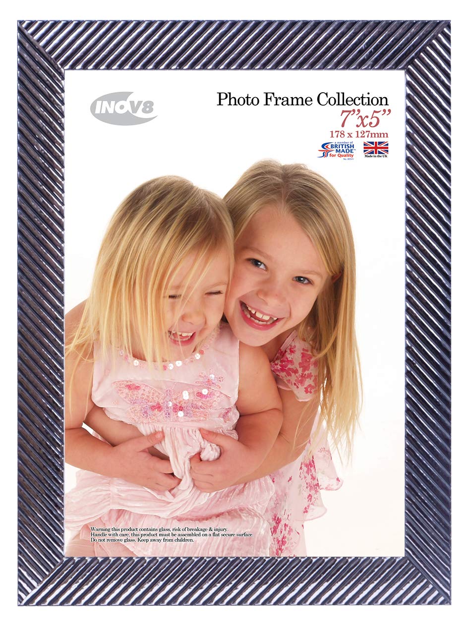 Inov8 Pewter British Made Traditional Photo Frame Zeby 7X5 Inch (17X12cm) Single