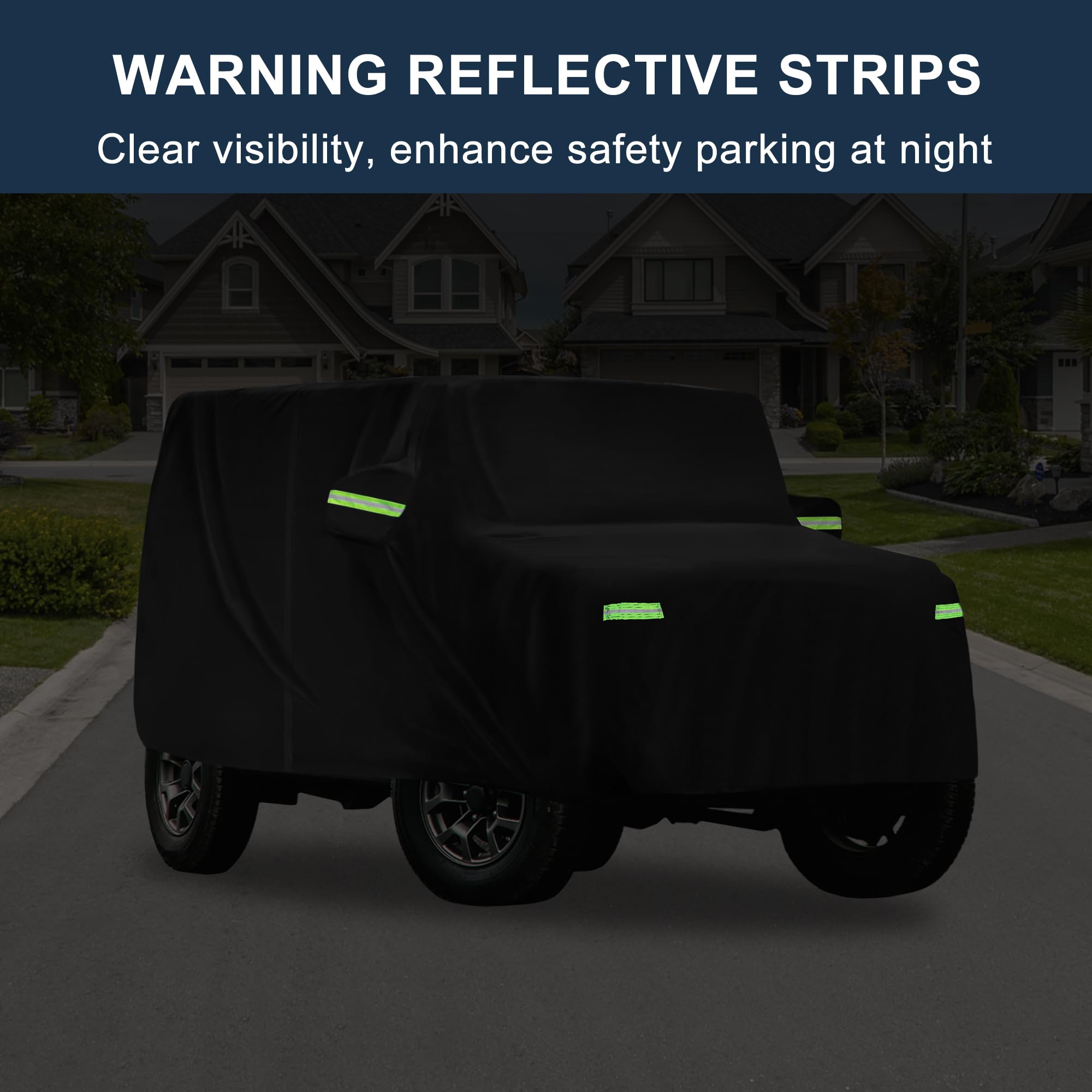 A ABSOPRO Copertura Impermeabile Per Suzuki Jimny JB64W/JB74W | Colore Nero, Materiale Alluminio E Cotone, 385x148x160cm, Antivento, Traspirante, Per Esterni, Fibbia Inferiore Antivento