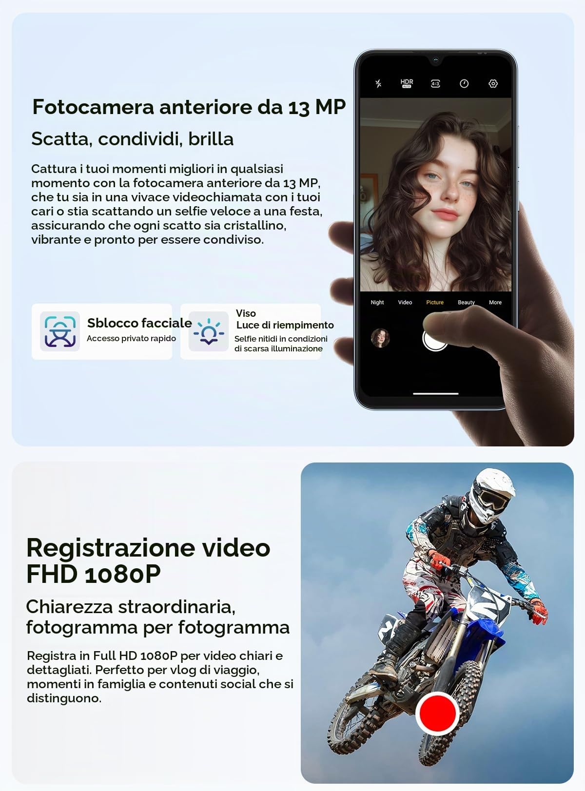 Blackview Wave 10C Smartphone 4G AI Offerte, 6,88" HD+, 16GB+128GB (2TB Esterna), 3 Assistenti Intelligenti AI, Fotocamera 32MP+13MP, Slot per 3 Schede, Android 16 Dual SIM Cellulare GPS, Blu