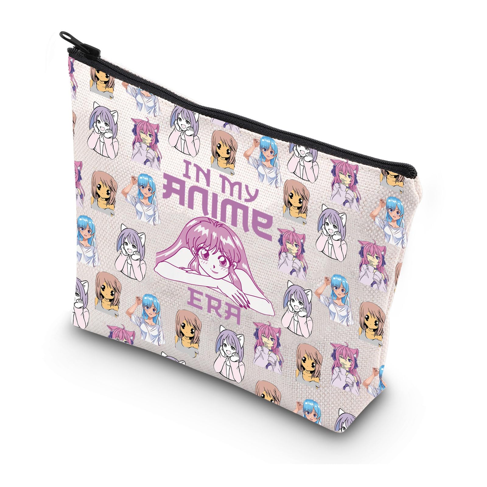 MYSOMYAnime Merch Anime Makeup Bag Anime Lovers Makeup Bag Zipper Purse Kawaii Stuff Anime Toiletry Bag (Anime Bag)
