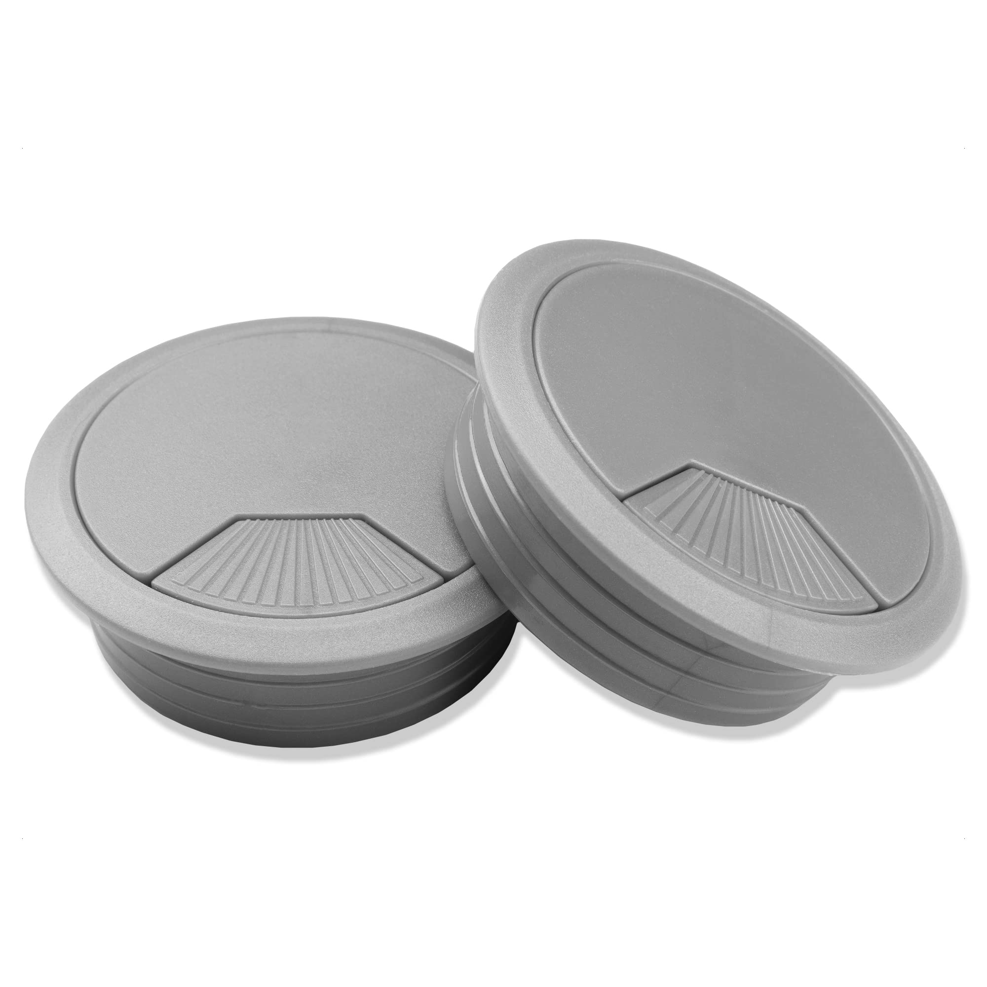Mprofi MT® 2 Pezzi | Passacavi per Scrivania Argento Ø80mm | Organizzatore per Mobili per Ufficio | Passacavi in Plastica | Organizzatore per Scrivania | Scatola Cavi | Tappo Passacavi Per Scrivania