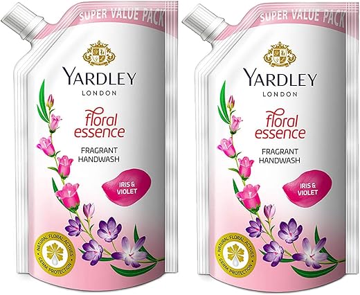 Yardley London Floral Essence Fragrant Handwash| Infused with Natural Floral Actives| Iris & Violet| Germ Protection| For Soft & Fragrant Skin|…