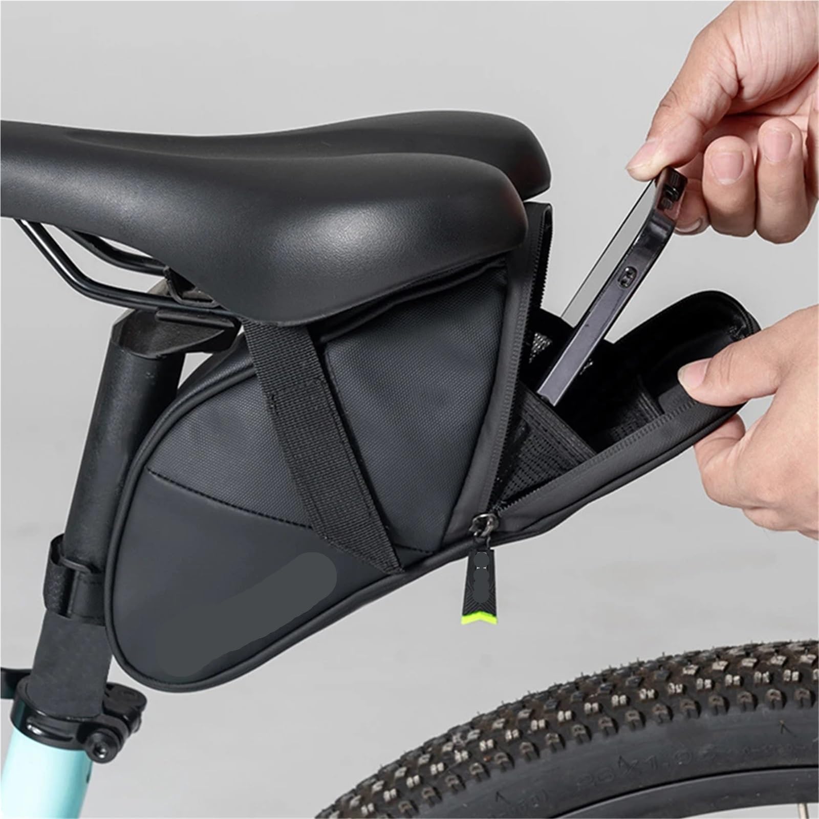 Borsa Da Sella Bici Borsa da bicicletta sotto il sedile, grande capacità, con striscia riflettente, in nylon, for bici da corsa all'aperto