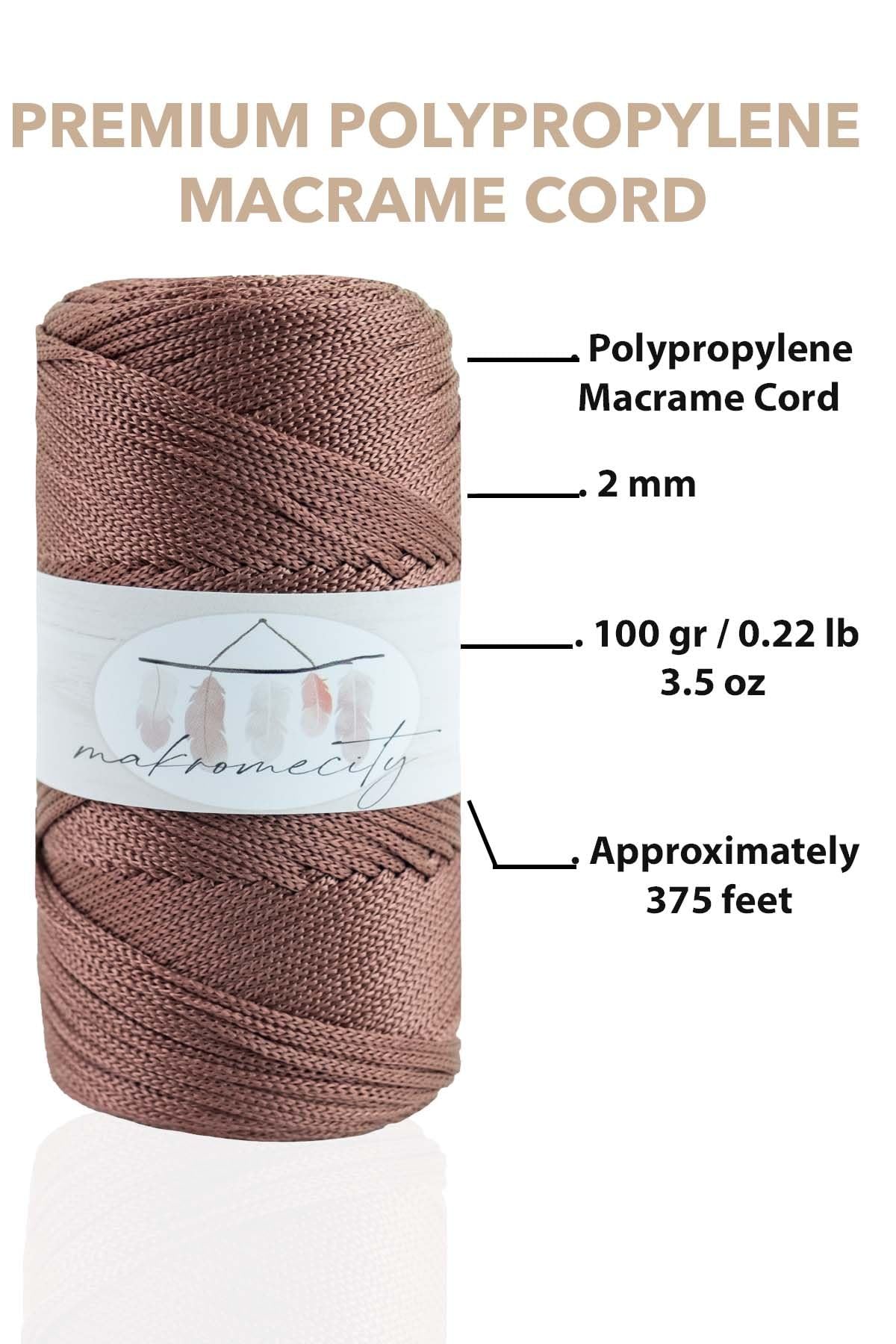 Macrame Yarn 2mm x 115m Premium Polyester Macrame Cord Polypropylene Yarn for Crafts Home Decorations Placemat Shoulder Bag Handbag Runner Pacifier Chain 20 Colors - Image 3