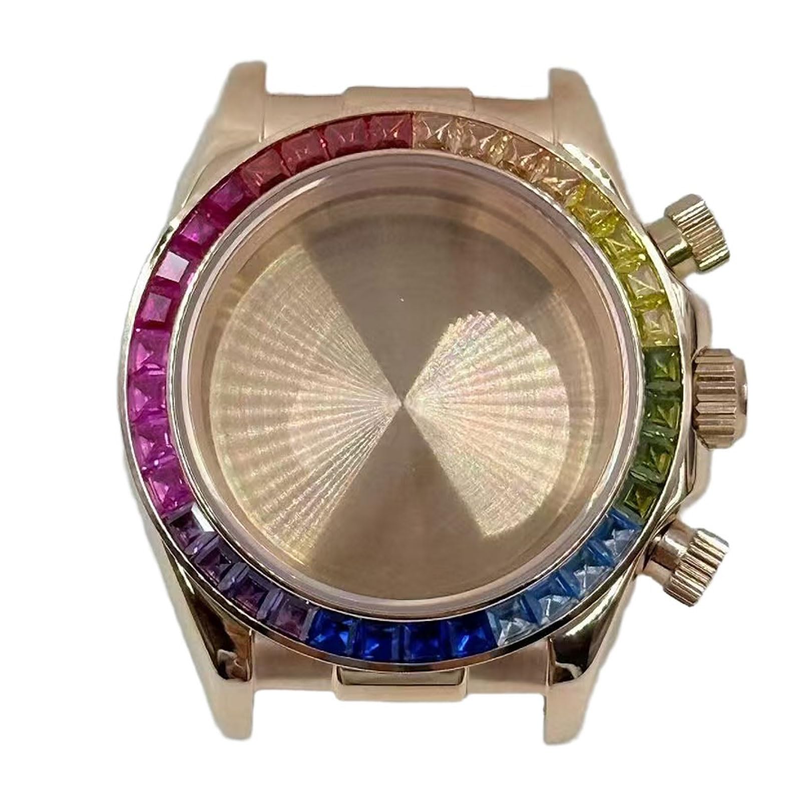 VK63 ruchowe kolorowe diamentowe etui z szafirowym kryształem, kompatybilne z akcesoriami do modowania tarczy 29,5 mm, Kolorowa róża, 39mm